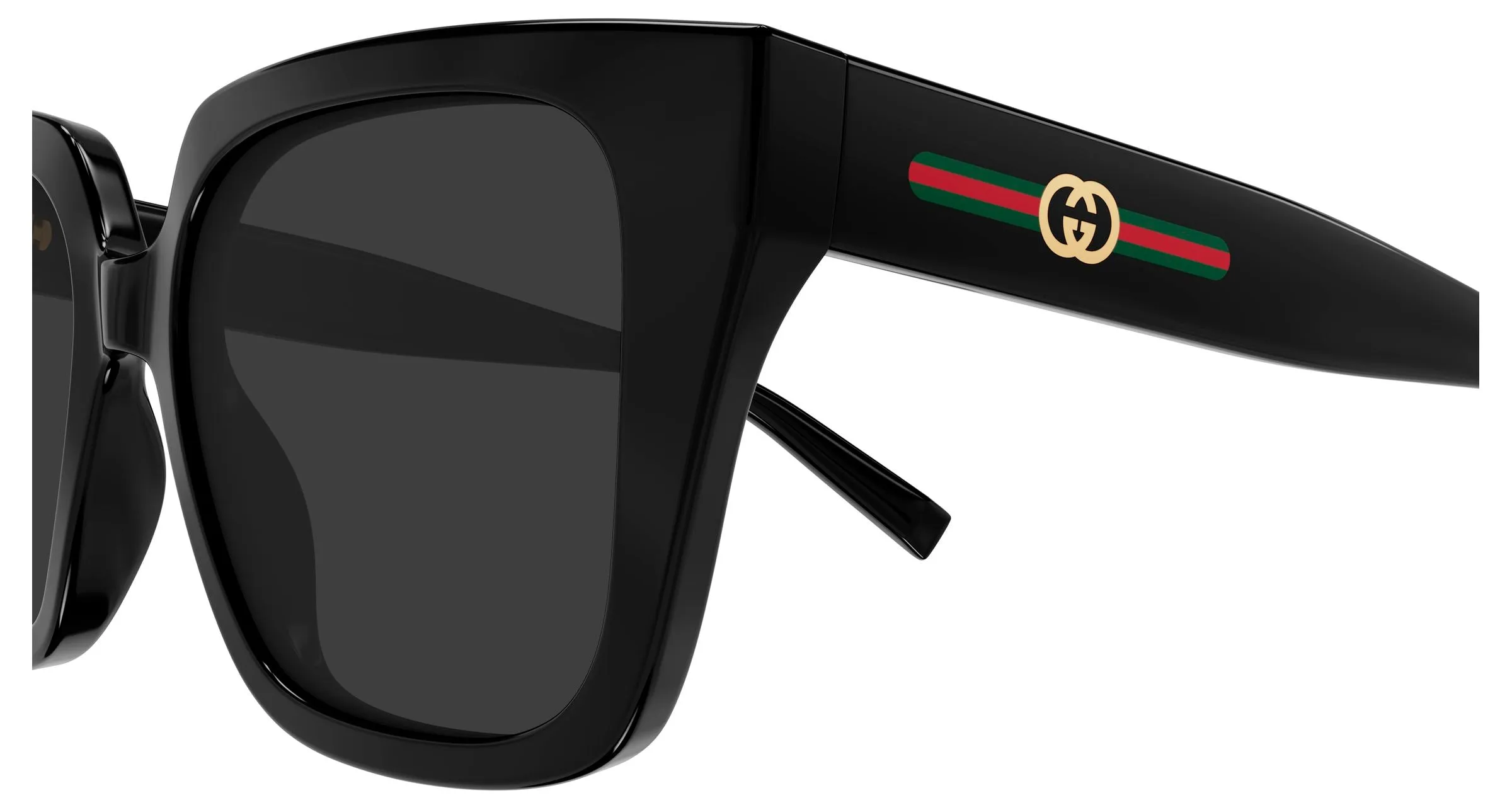 Gucci GG2102S 001 Occhiali da sole Iniettato Nero Grigio Farfalla - immagine 3