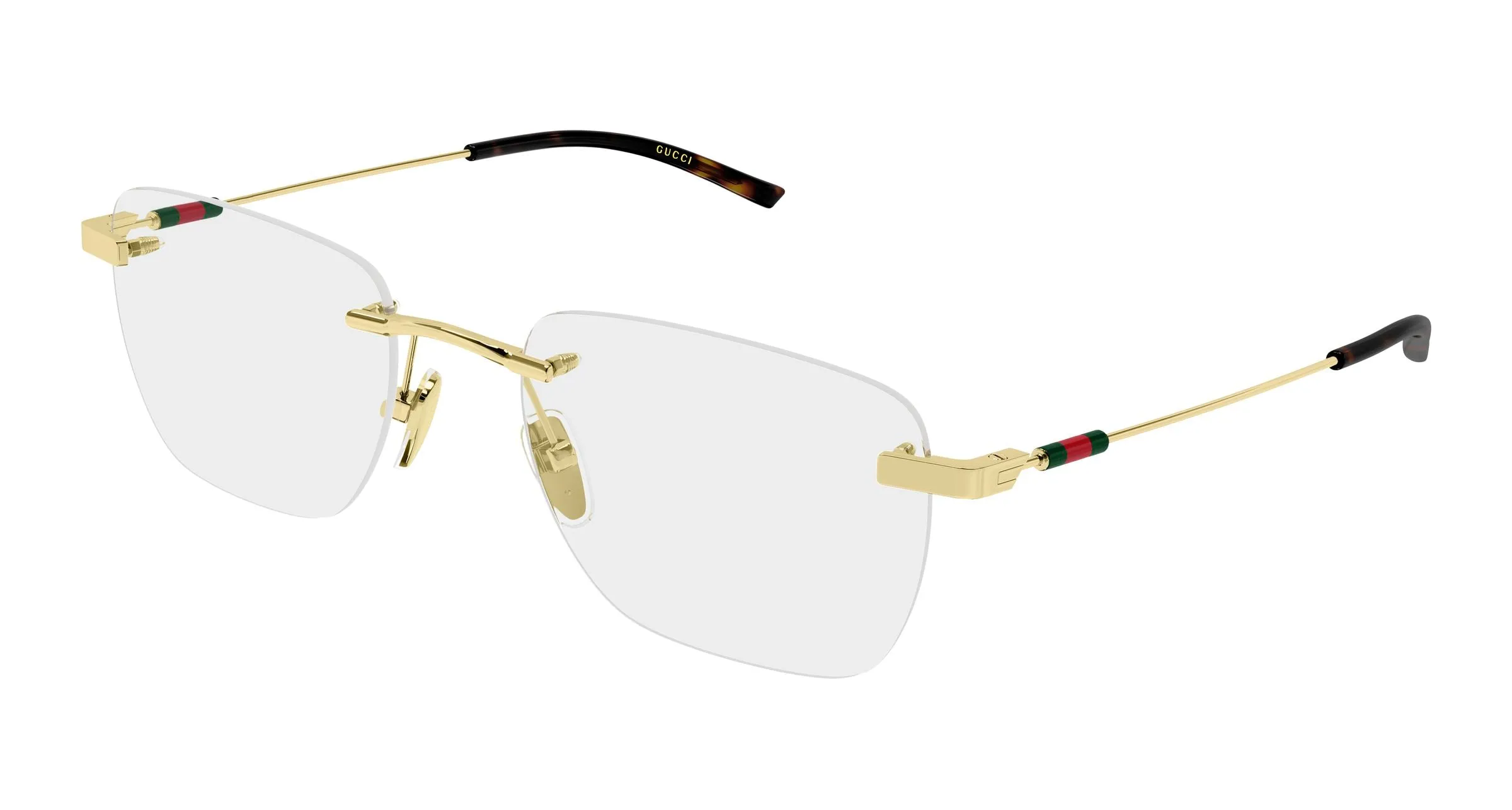 Gucci GG2099O 002 Montature da vista Metallo Oro Trasparente Squadrata - immagine 1