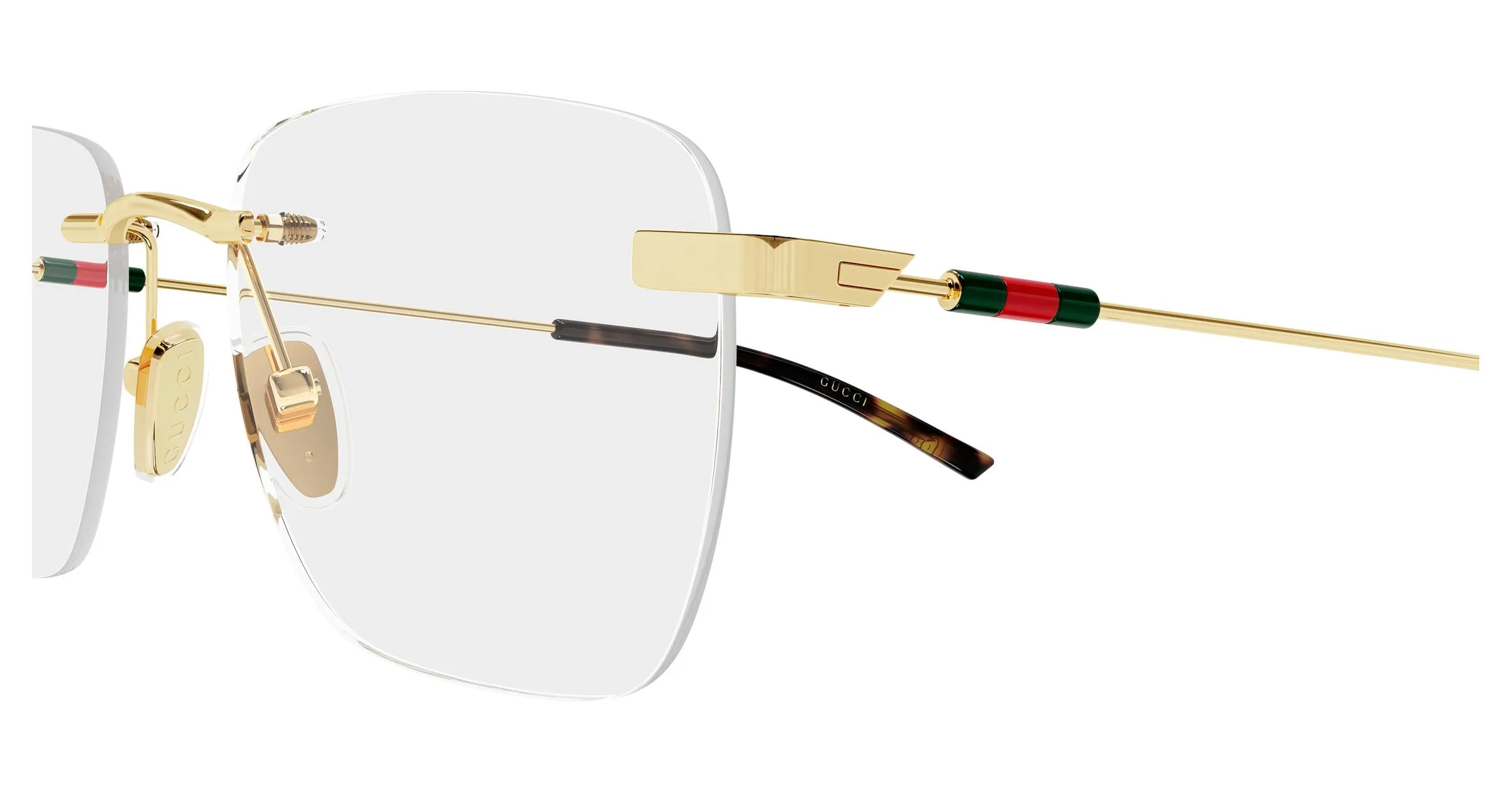Gucci GG2099O 002 Montature da vista Metallo Oro Trasparente Squadrata - immagine 3