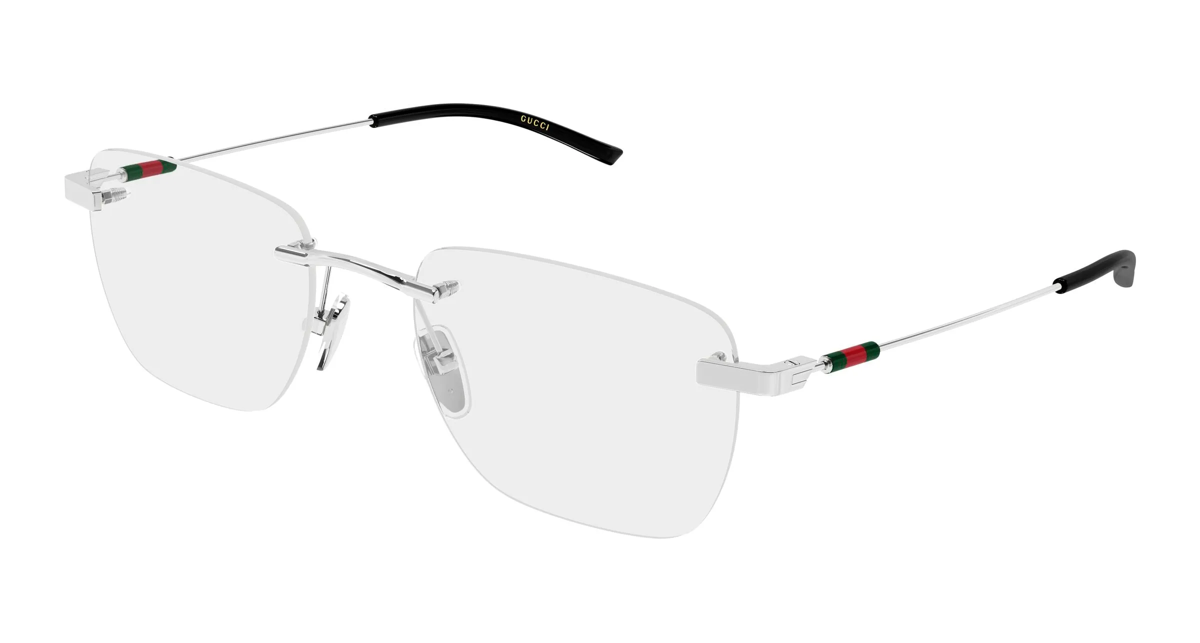 Gucci GG2099O 001 Montature da vista Metallo Argento Trasparente Squadrata - immagine 1