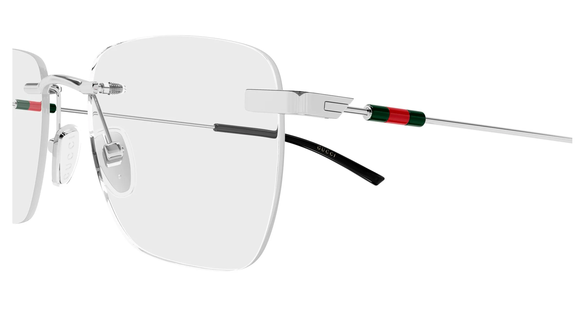 Gucci GG2099O 001 Montature da vista Metallo Argento Trasparente Squadrata - immagine 3