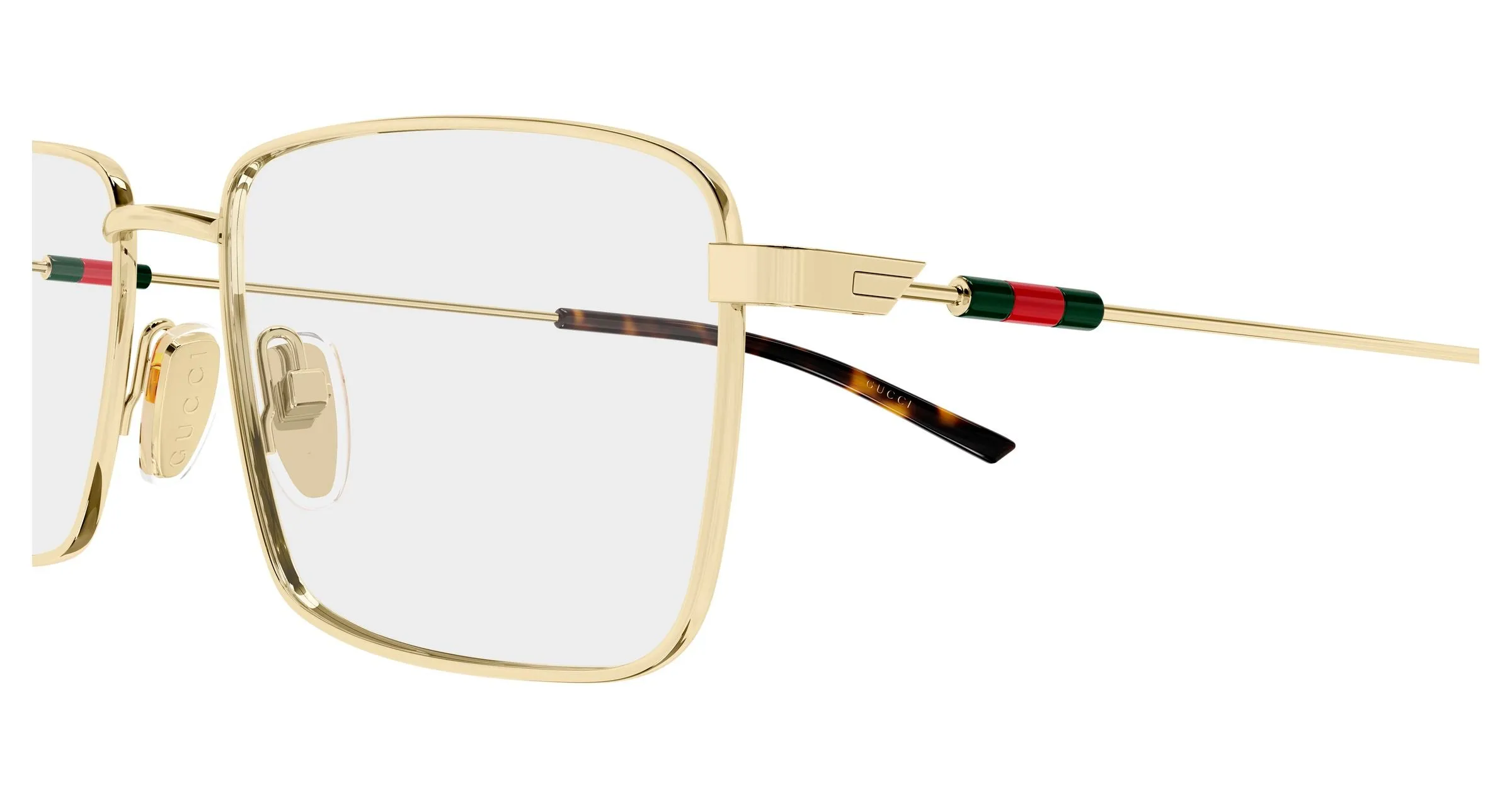 Gucci GG2098O 002 Montature da vista Metallo Oro Trasparente Squadrata - immagine 3