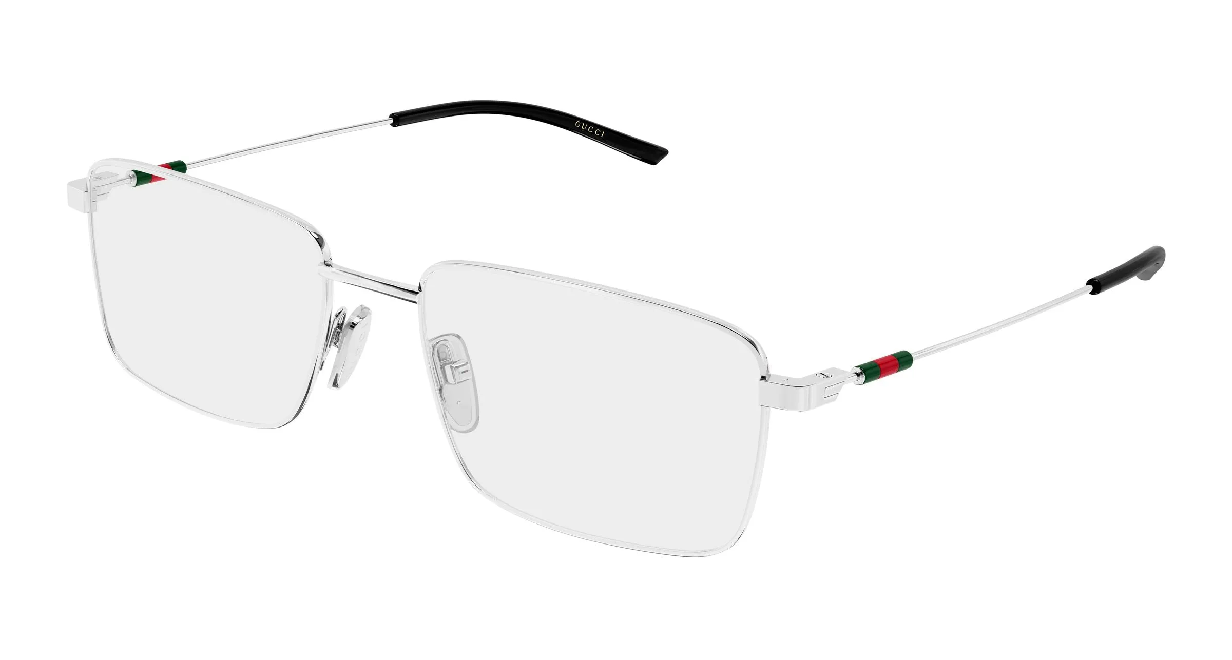 Gucci GG2098O 001 Montature da vista Metallo Argento Trasparente Squadrata - immagine 1