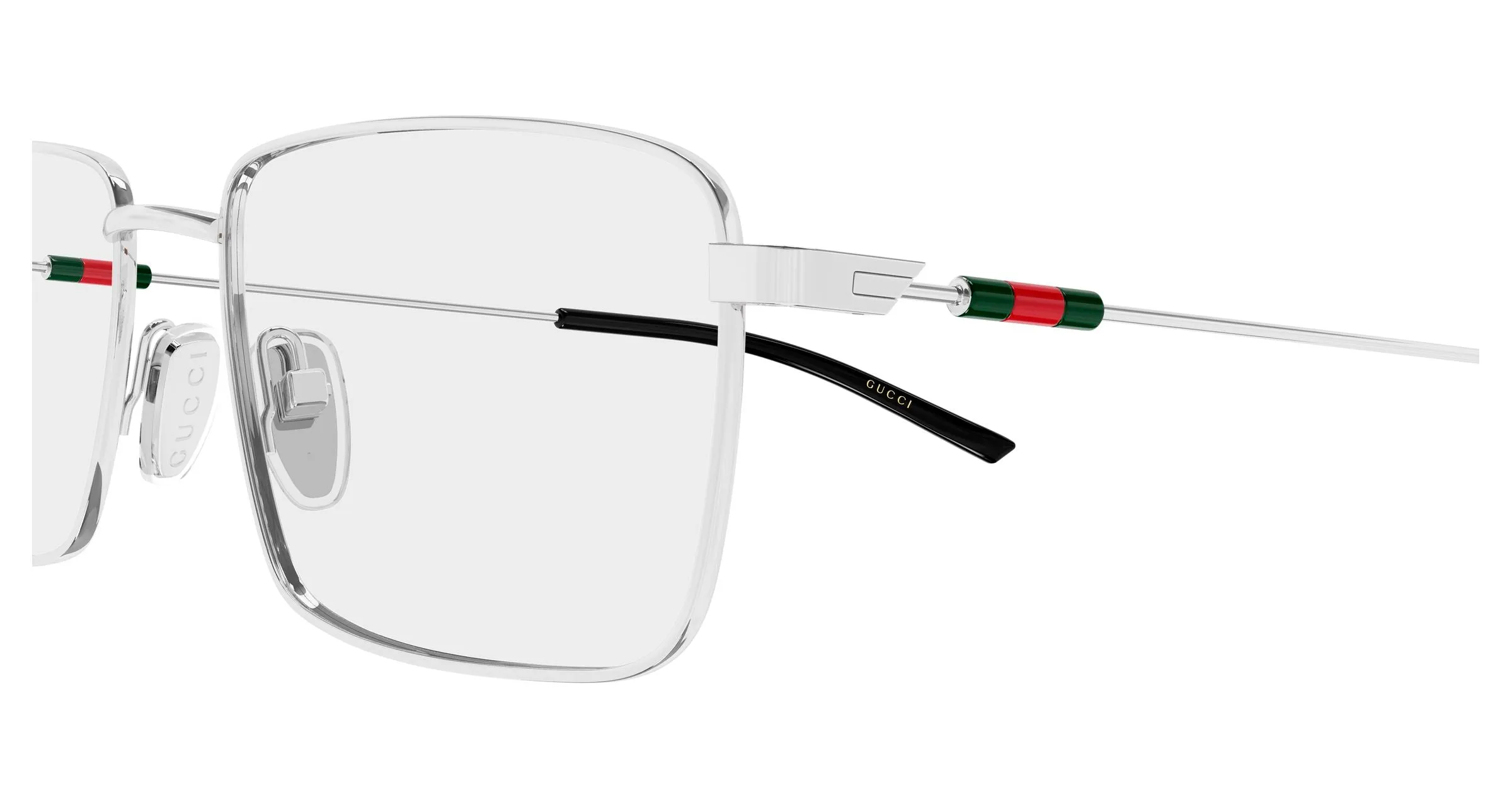 Gucci GG2098O 001 Montature da vista Metallo Argento Trasparente Squadrata - immagine 3