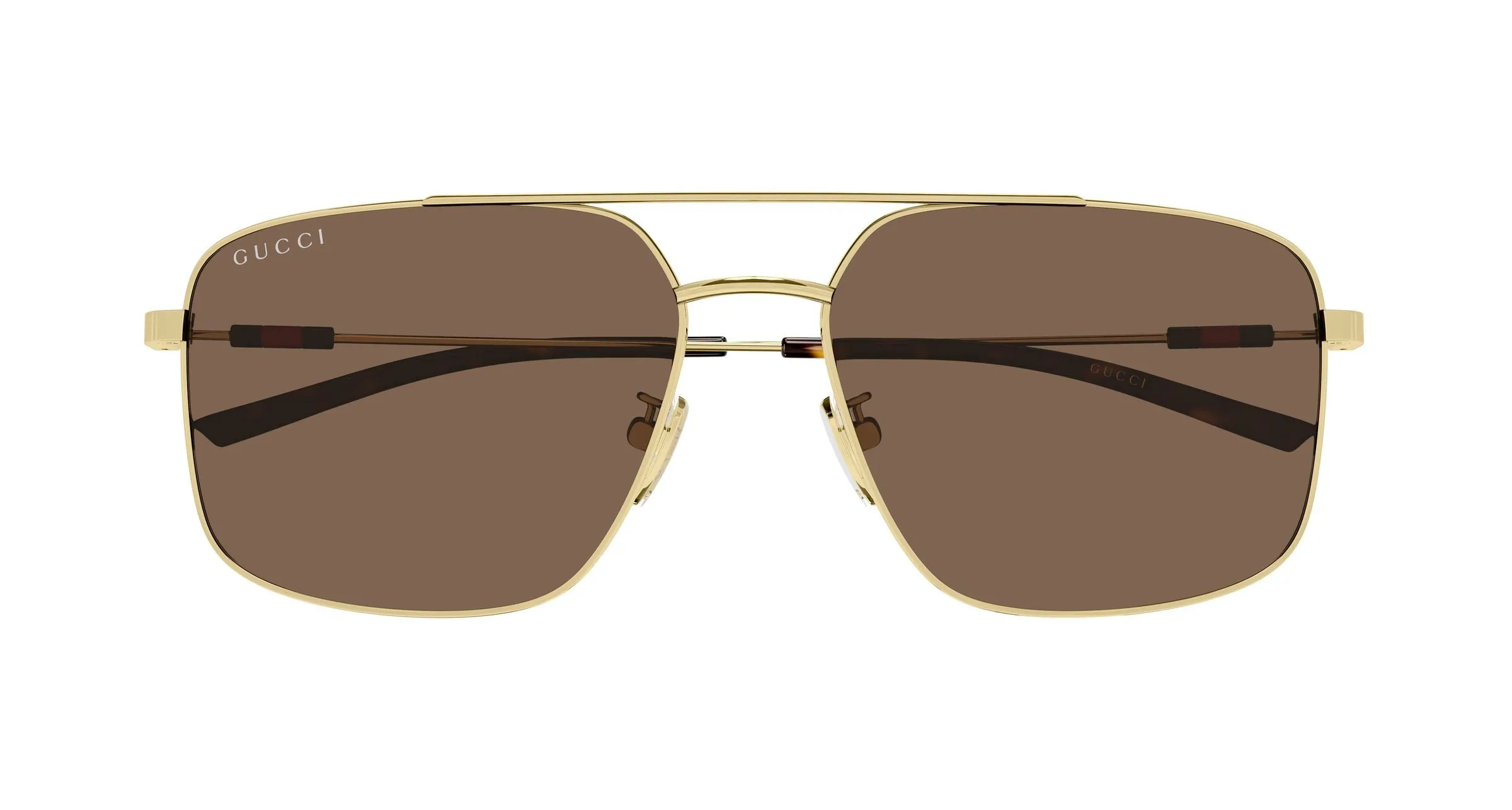 Gucci GG2096SA 004 Occhiali da sole Metallo Oro Marrone Squadrata - immagine 2