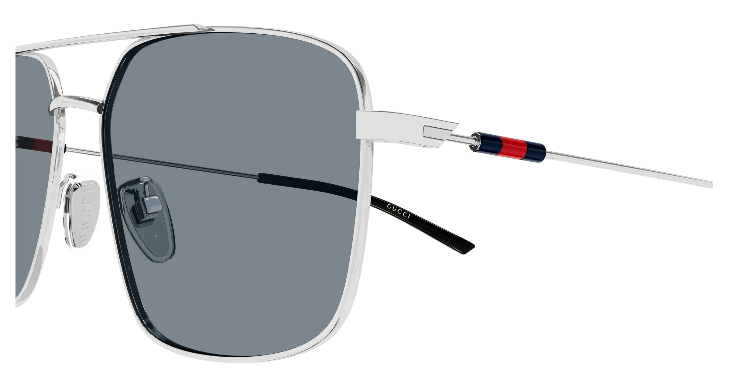 Gucci GG2096SA 003 Occhiali da sole Metallo Argento Grigio Squadrata - immagine 3