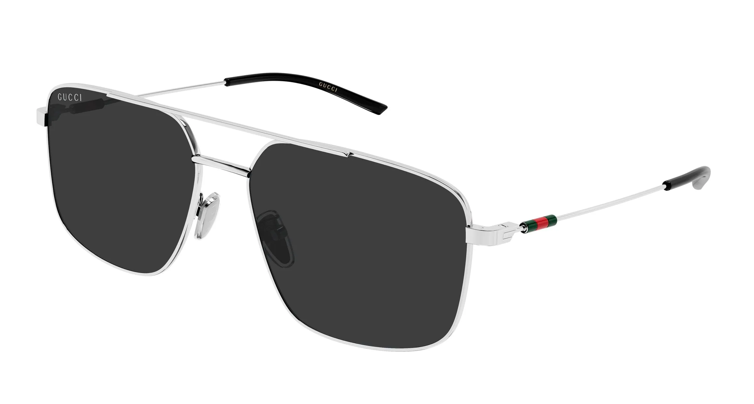 Gucci GG2096SA 001 Occhiali da sole Metallo Argento Grigio Squadrata - immagine 1