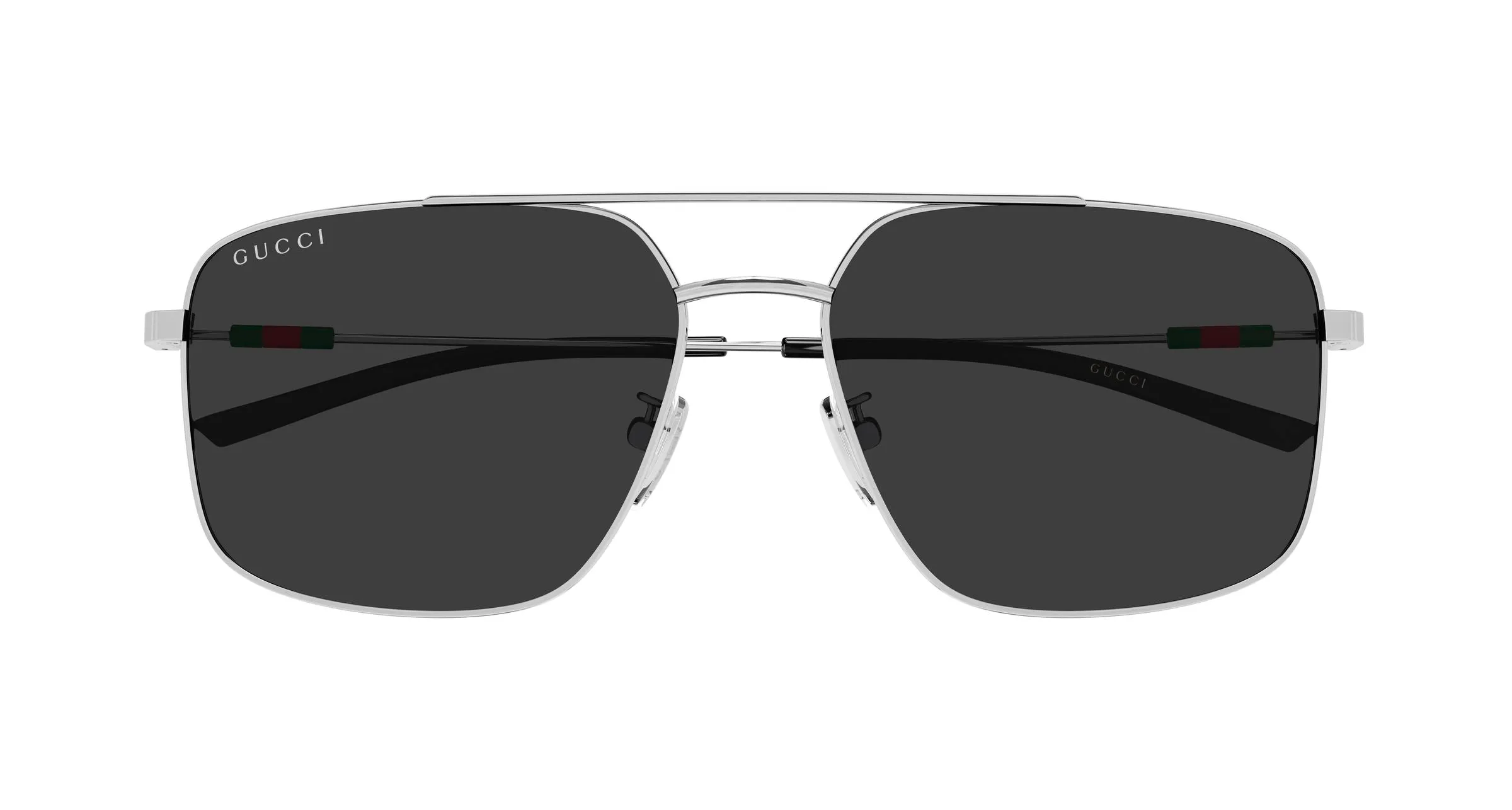Gucci GG2096SA 001 Occhiali da sole Metallo Argento Grigio Squadrata - immagine 2