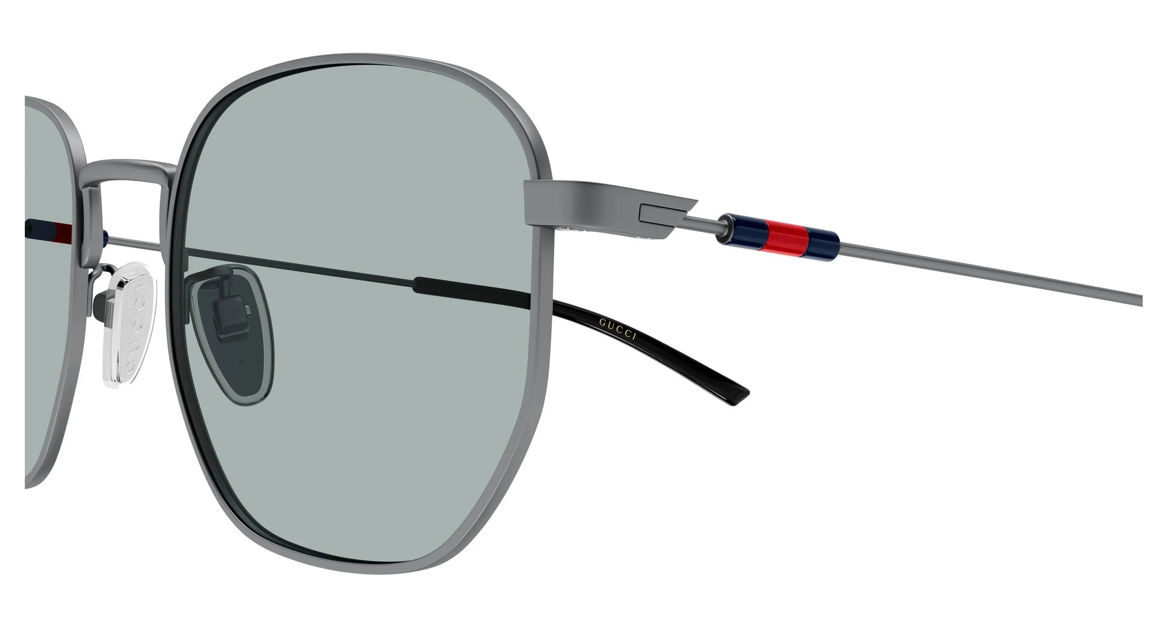 Gucci GG2095S 005 Occhiali da sole Metallo Rutenio Blu Rotonda - immagine 3