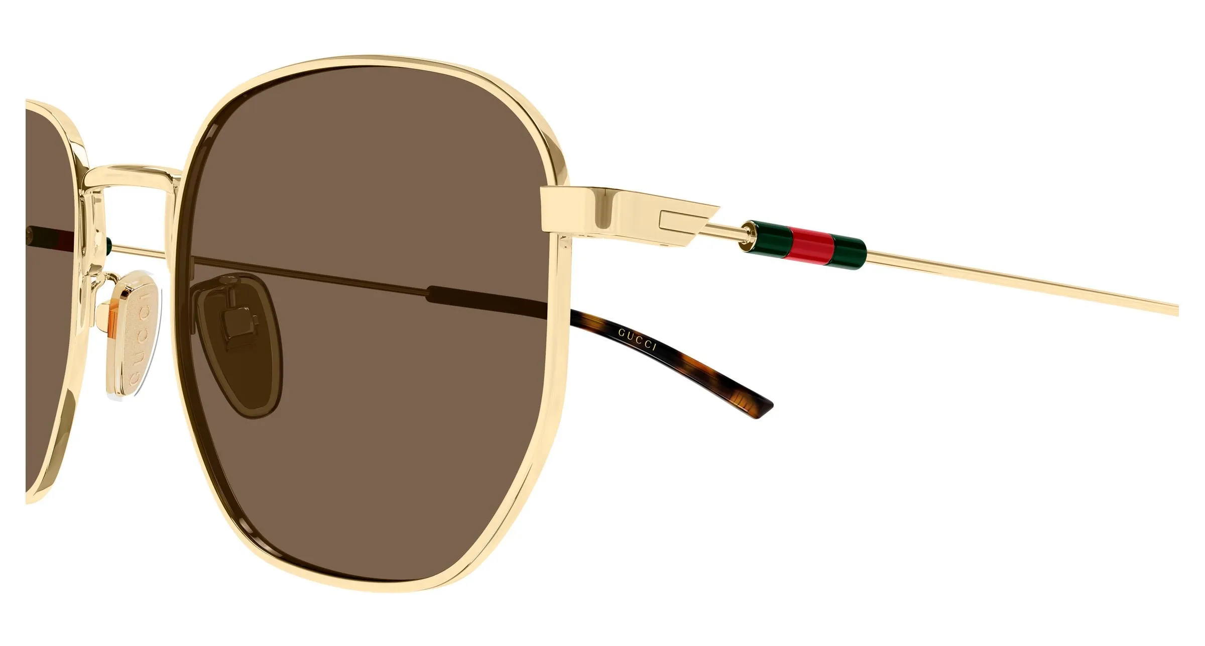 Gucci GG2095S 004 Occhiali da sole Metallo Oro Marrone Rotonda - immagine 3