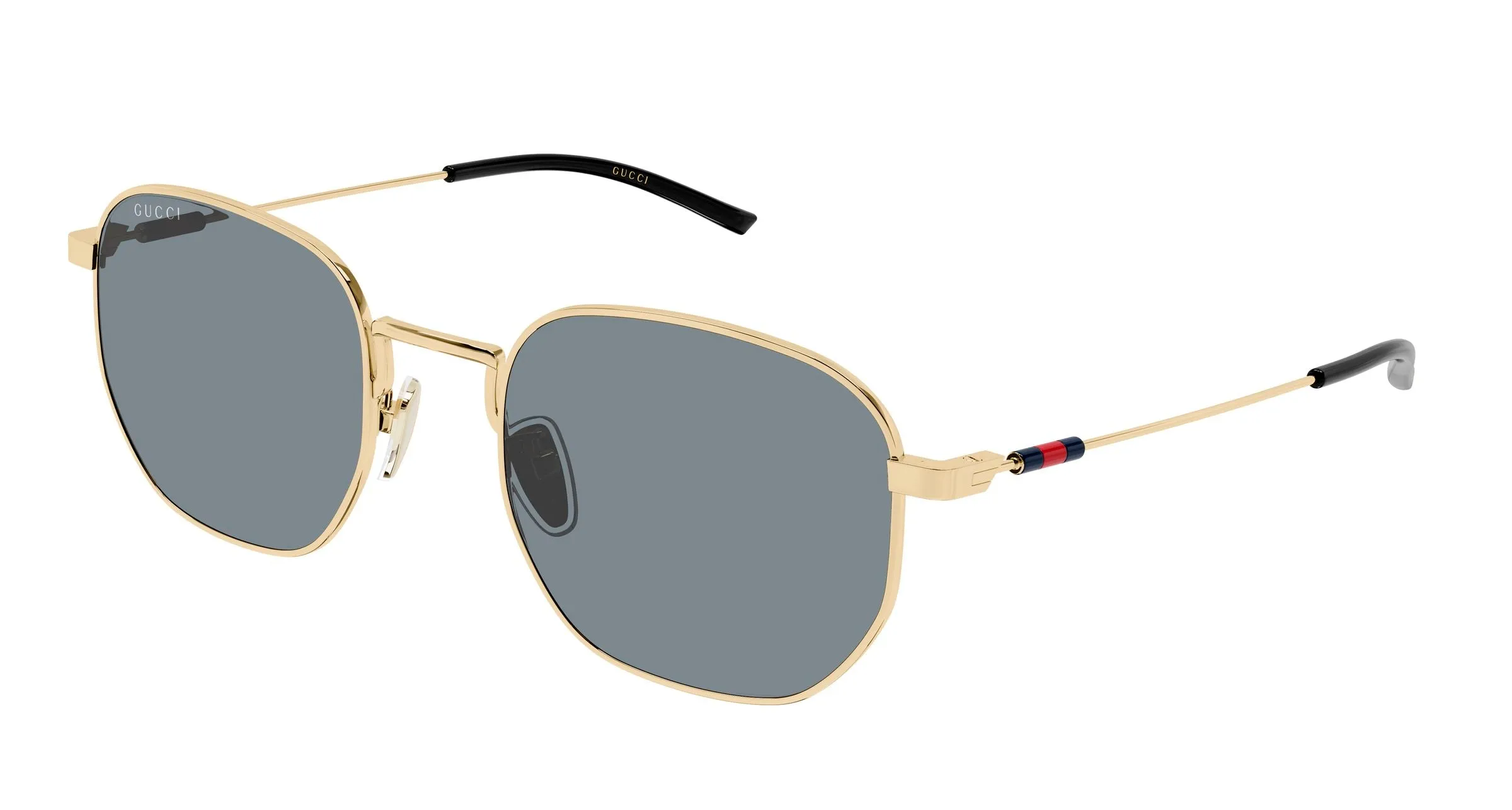 Gucci GG2095S 003 Occhiali da sole Metallo Oro Grigio Rotonda - immagine 1