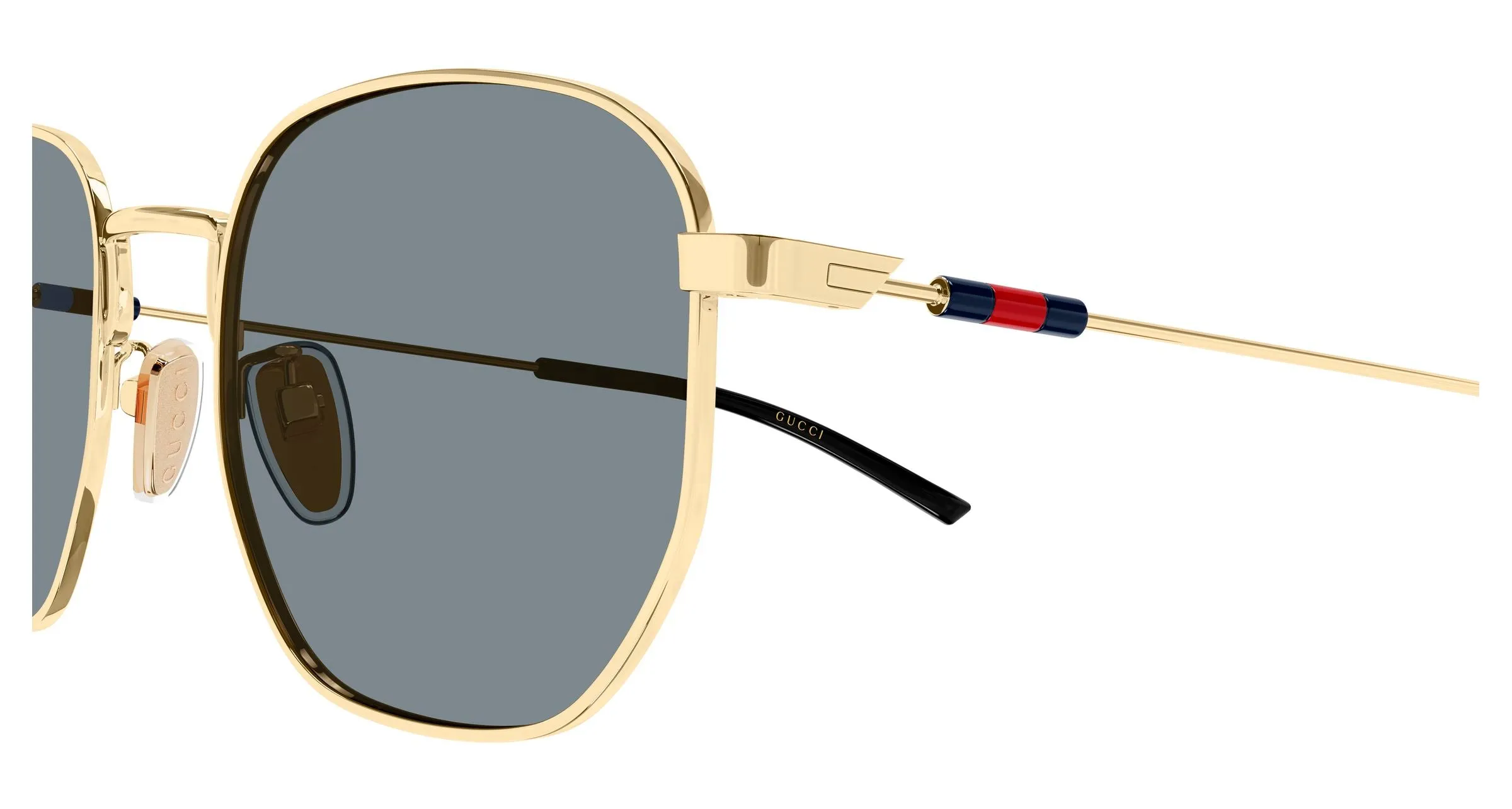 Gucci GG2095S 003 Occhiali da sole Metallo Oro Grigio Rotonda - immagine 3