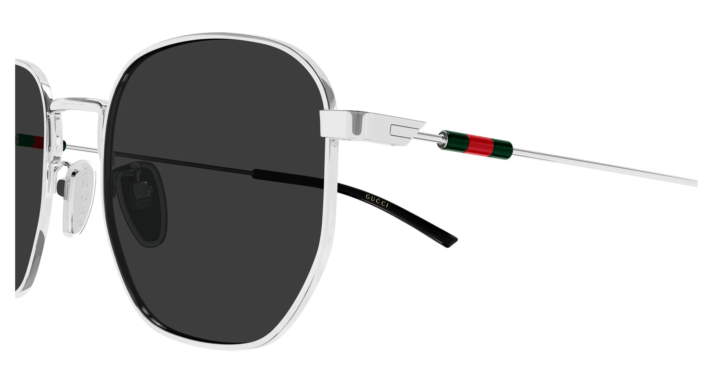 Gucci GG2095S 001 Occhiali da sole Metallo Argento Grigio Rotonda - immagine 3