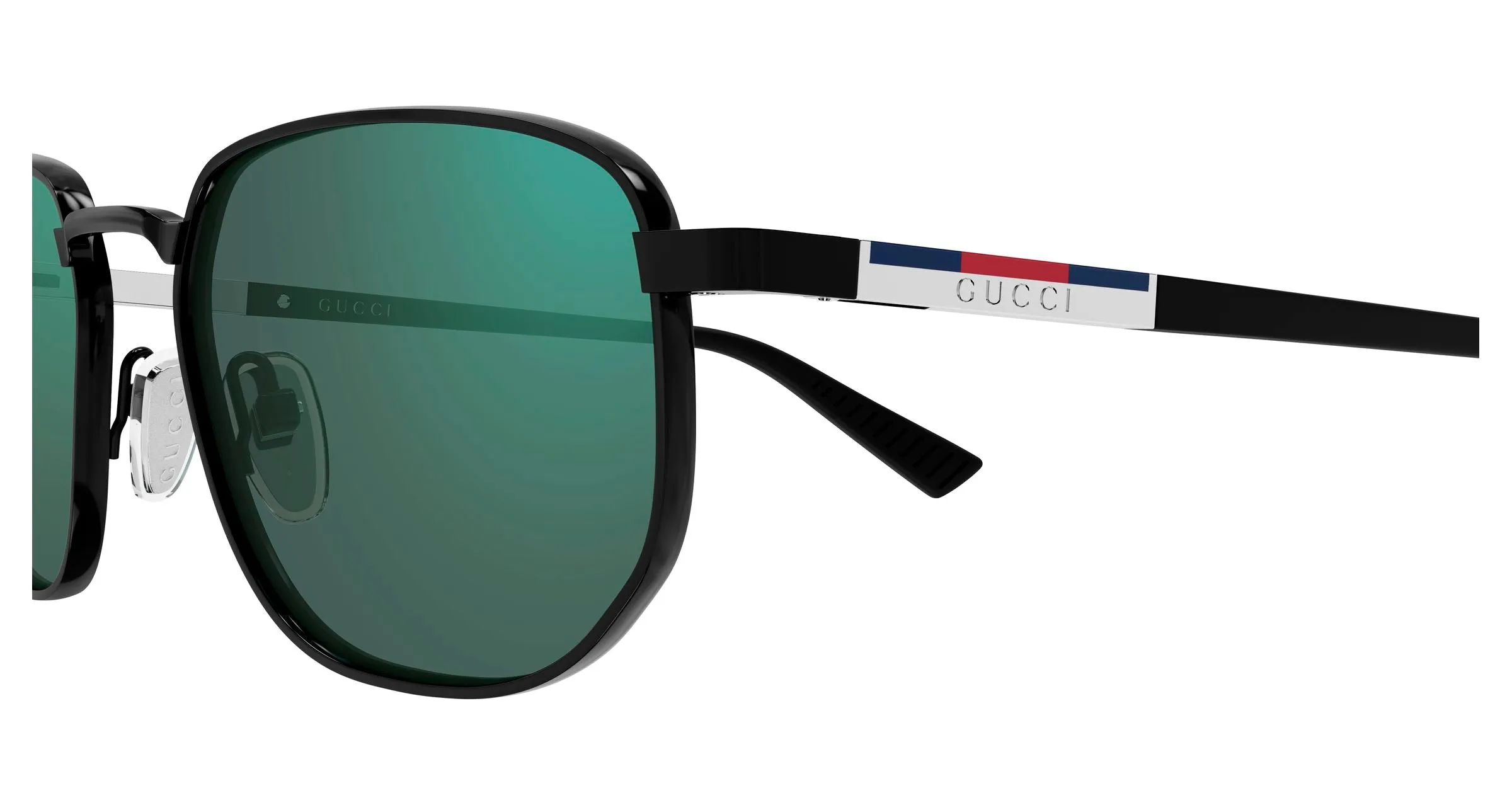 Gucci GG2093S 004 Occhiali da sole Metallo Nero Blu Squadrata - immagine 3