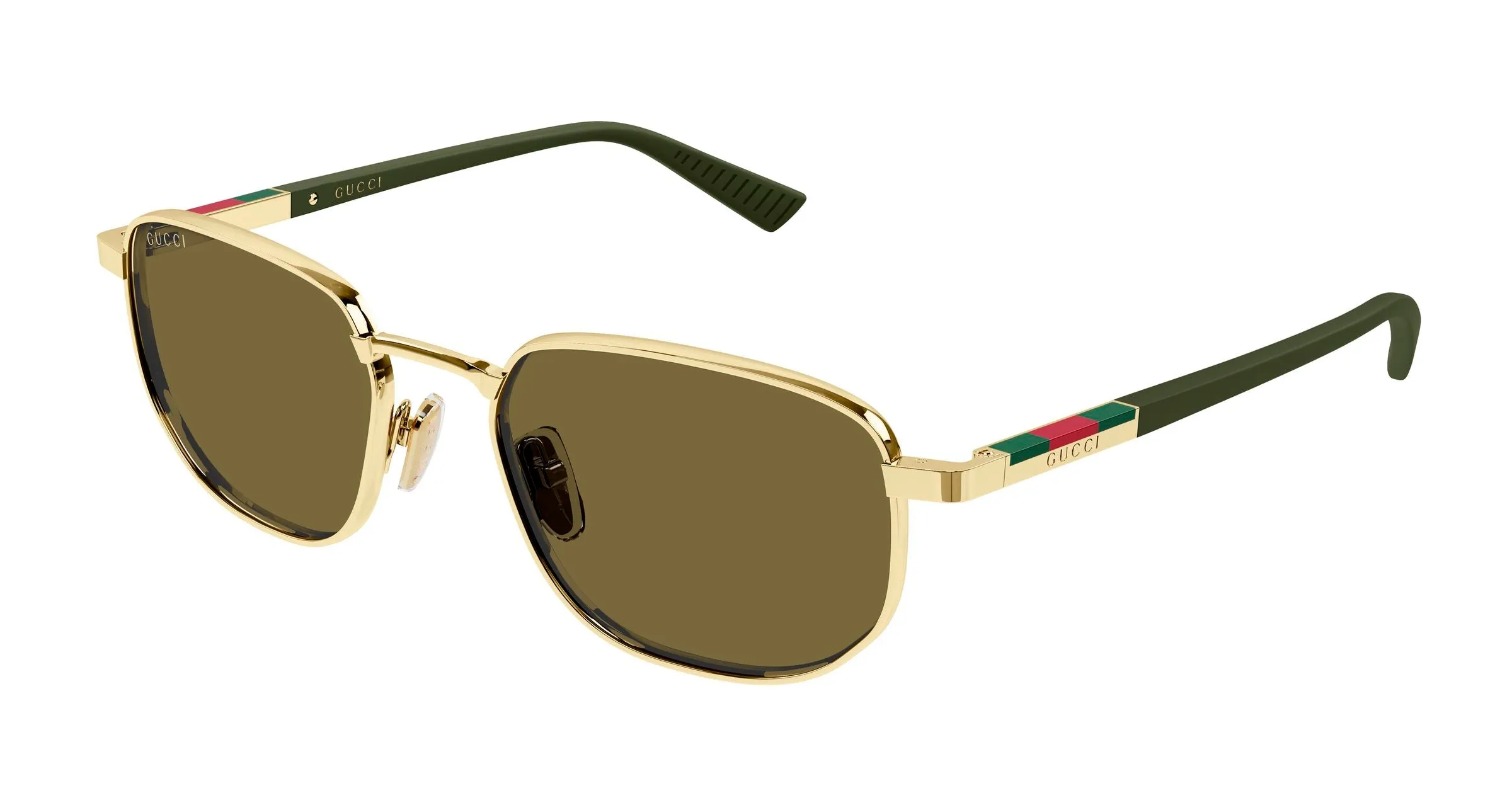 Gucci GG2093S 003 Occhiali da sole Metallo Oro Marrone Squadrata - immagine 1