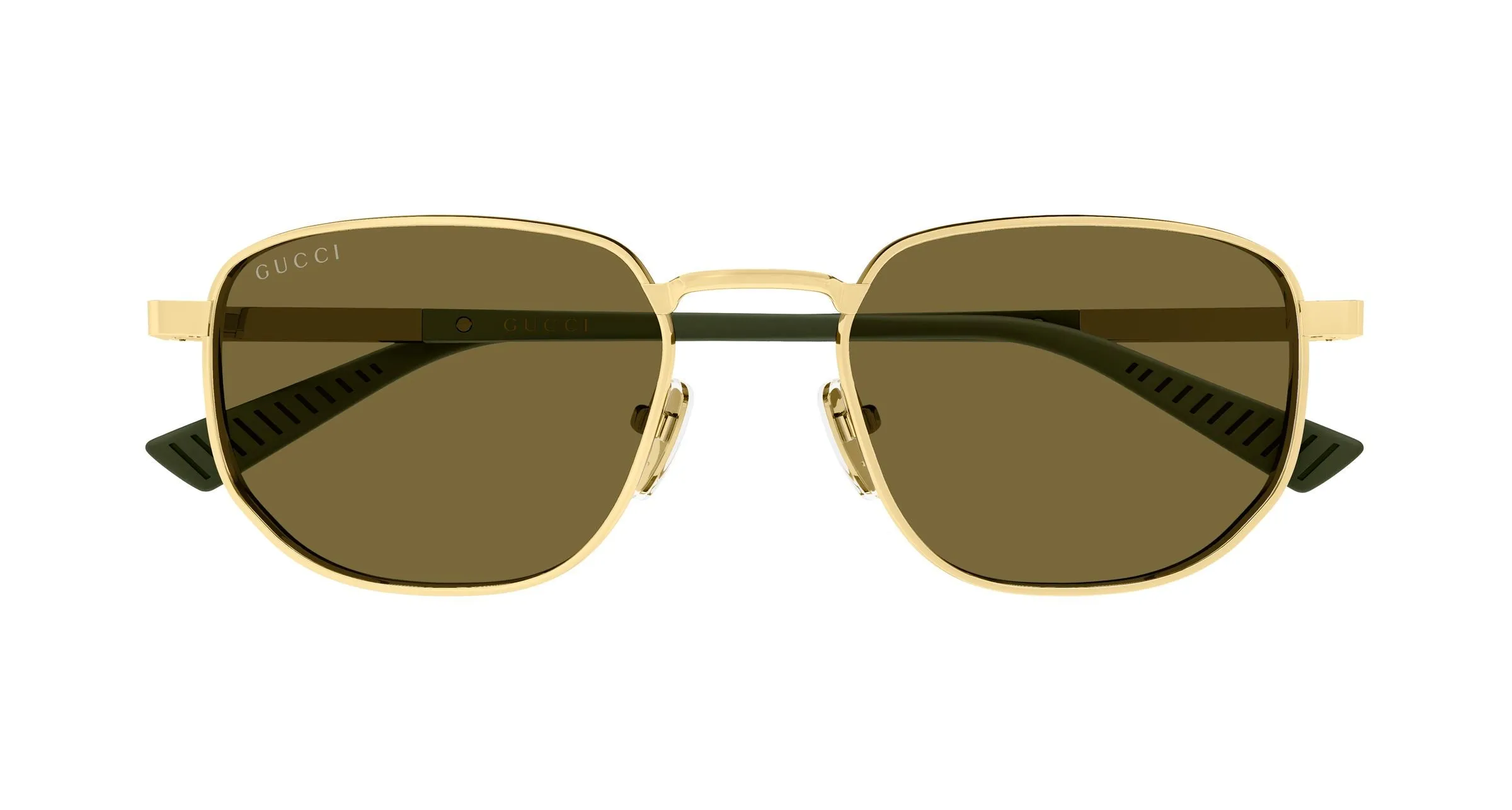 Gucci GG2093S 003 Occhiali da sole Metallo Oro Marrone Squadrata - immagine 2