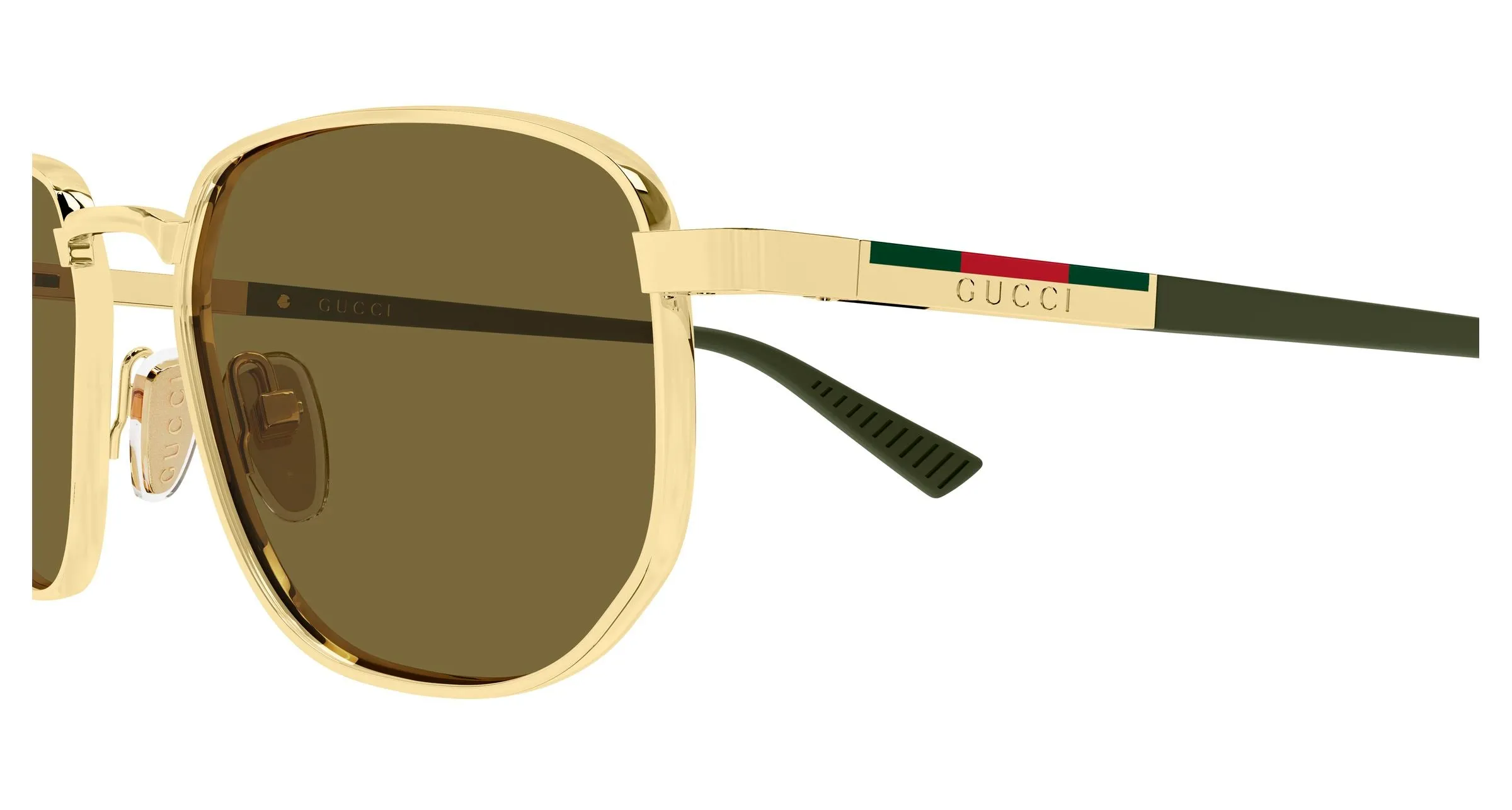 Gucci GG2093S 003 Occhiali da sole Metallo Oro Marrone Squadrata - immagine 3