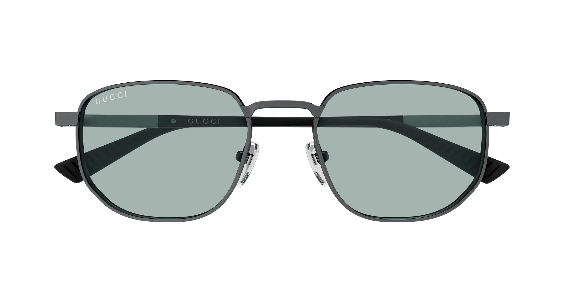 Gucci GG2093S 002 Occhiali da sole Metallo Rutenio Blu Squadrata - immagine 2
