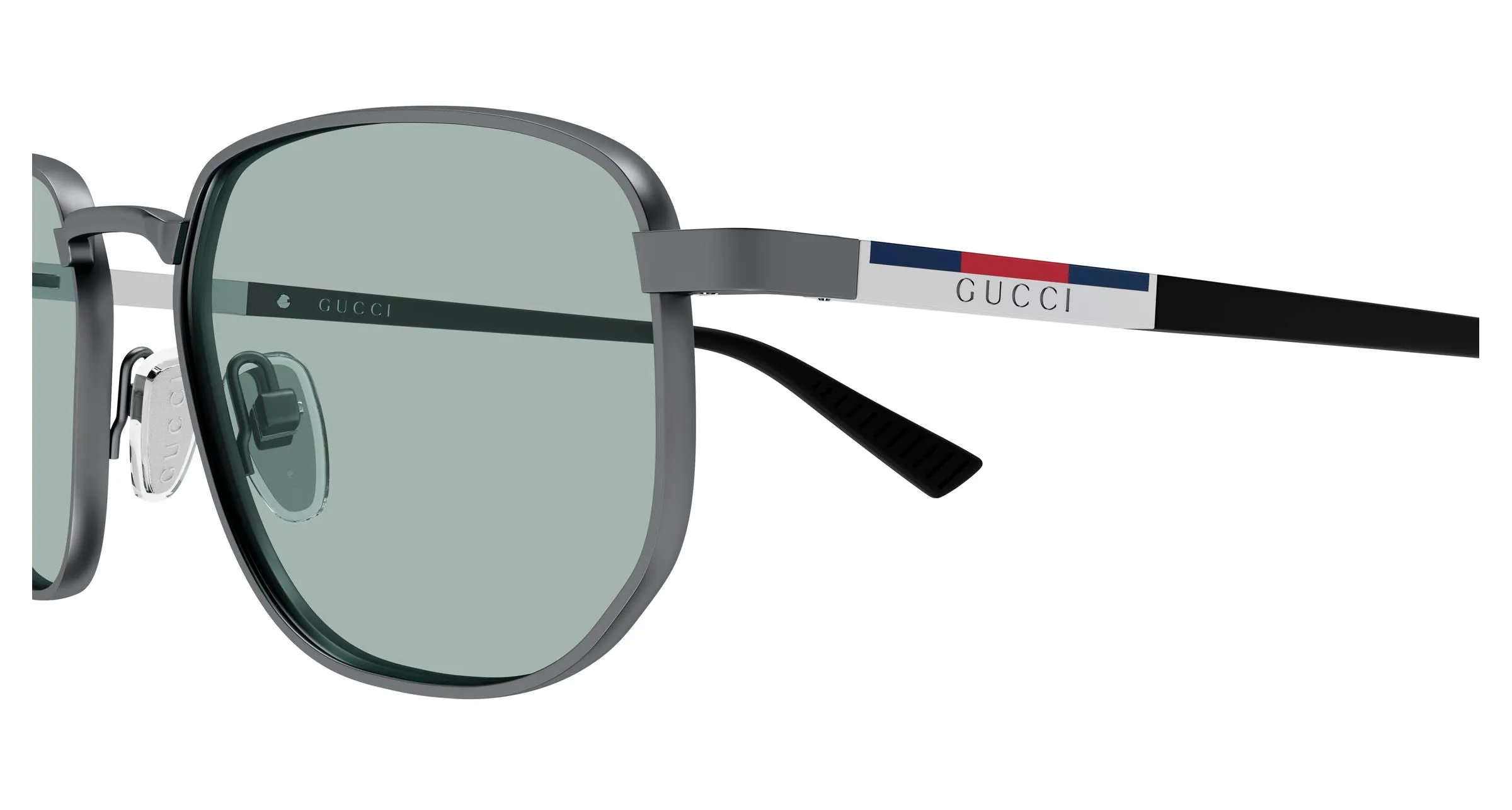 Gucci GG2093S 002 Occhiali da sole Metallo Rutenio Blu Squadrata - immagine 3