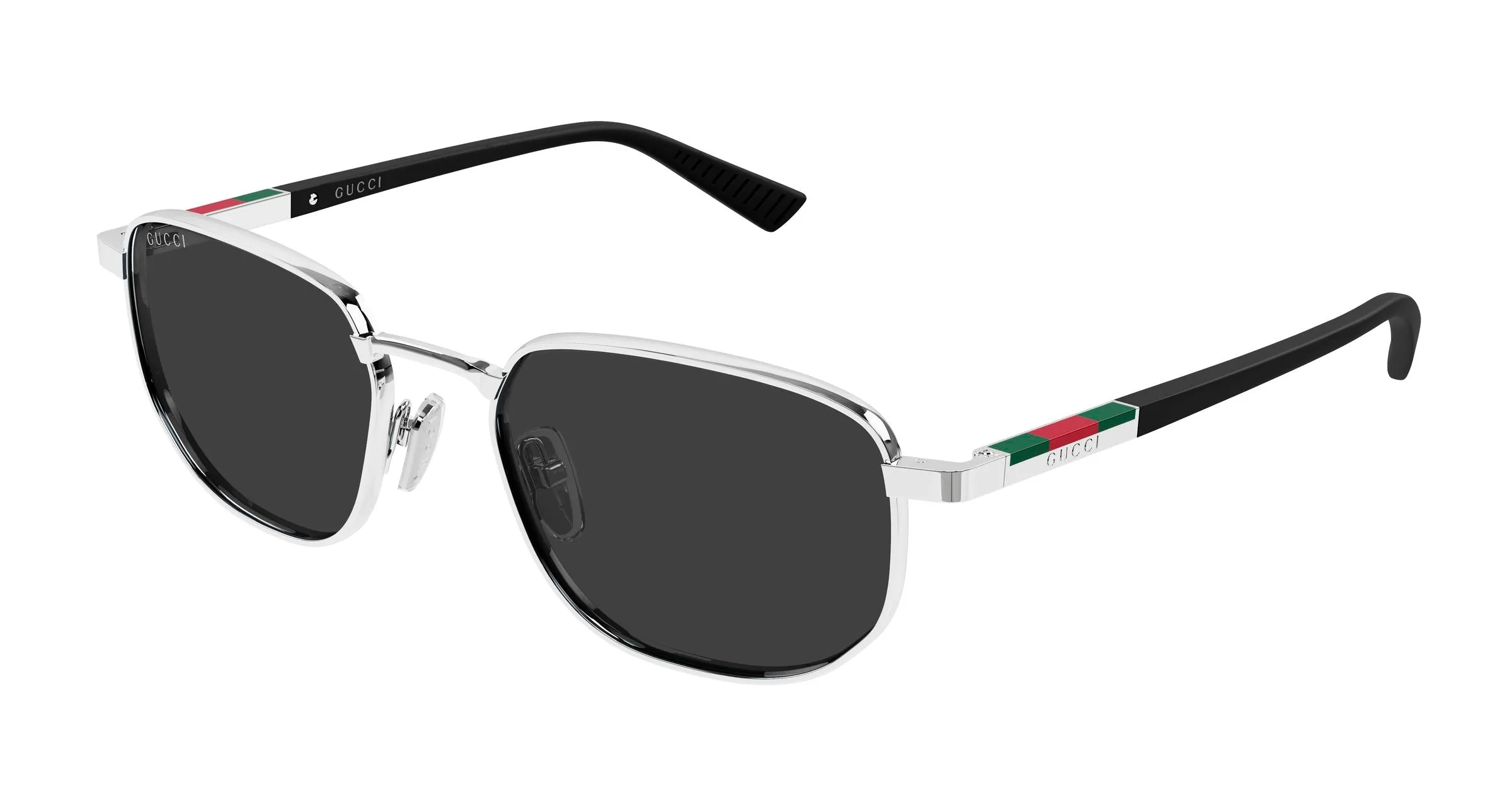 Gucci GG2093S 001 Occhiali da sole Metallo Argento Grigio Squadrata - immagine 1