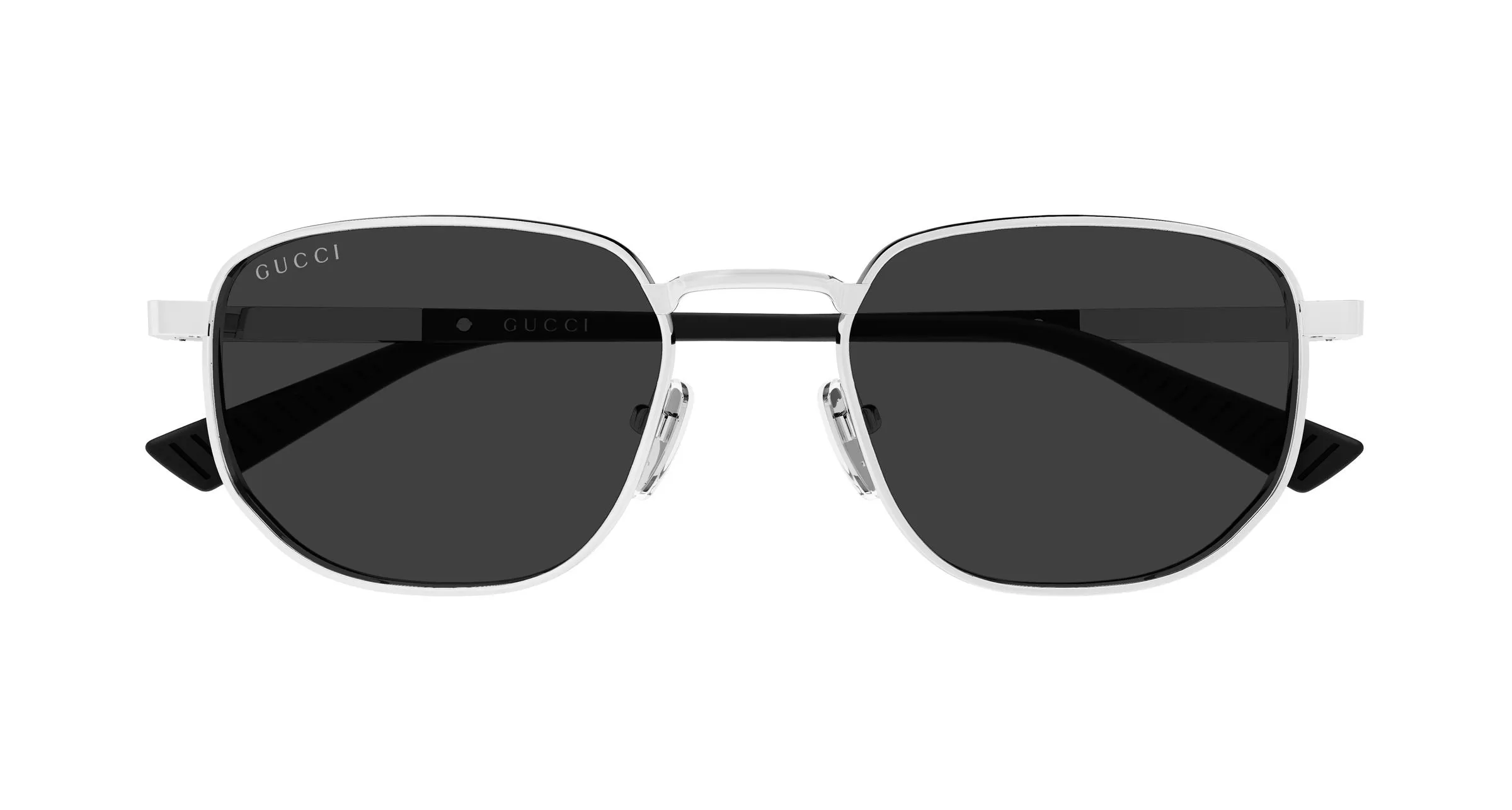 Gucci GG2093S 001 Occhiali da sole Metallo Argento Grigio Squadrata - immagine 2