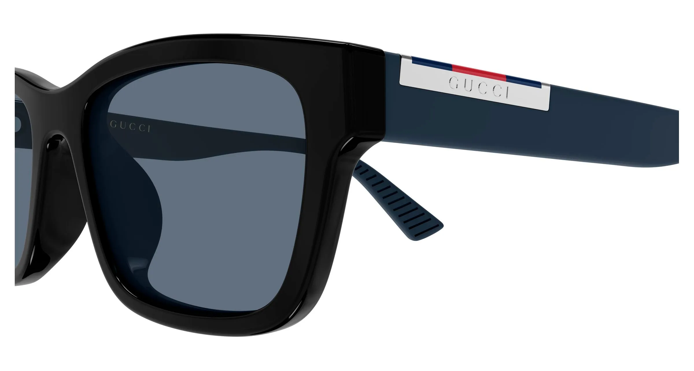 Gucci GG2092SA 003 Occhiali da sole Acetato Nero Blu Squadrata - immagine 3