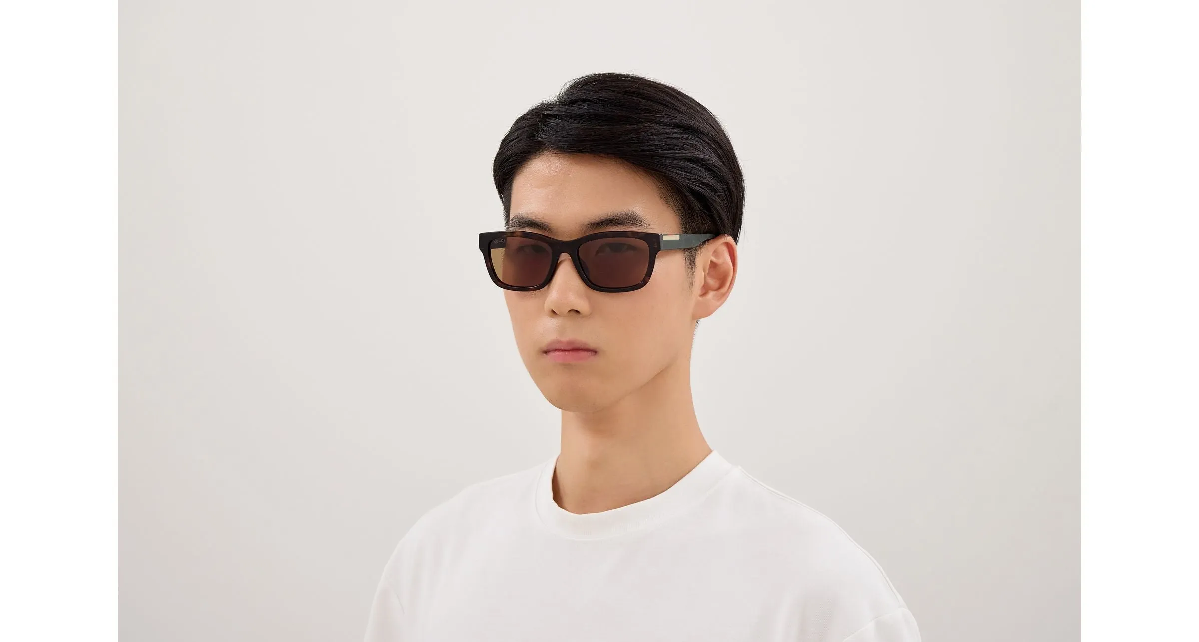 Gucci GG2092SA 002 Occhiali da sole Acetato Havana Marrone Squadrata - immagine 4