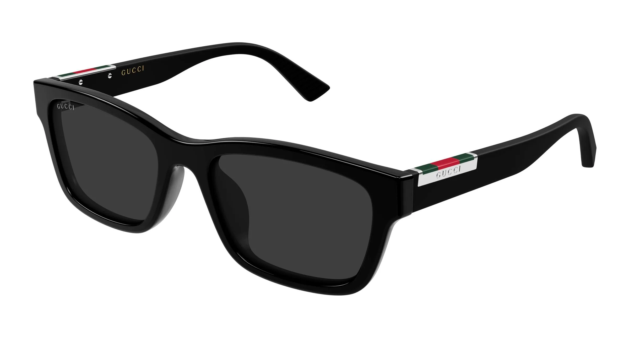 Gucci GG2092SA 001 Occhiali da sole Acetato Nero Grigio Squadrata - immagine 1