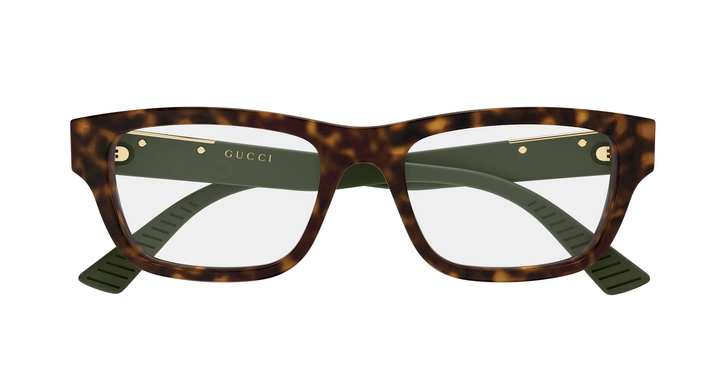 Gucci GG2091O 008 Montature da vista Acetato Havana Trasparente Squadrata - immagine 2