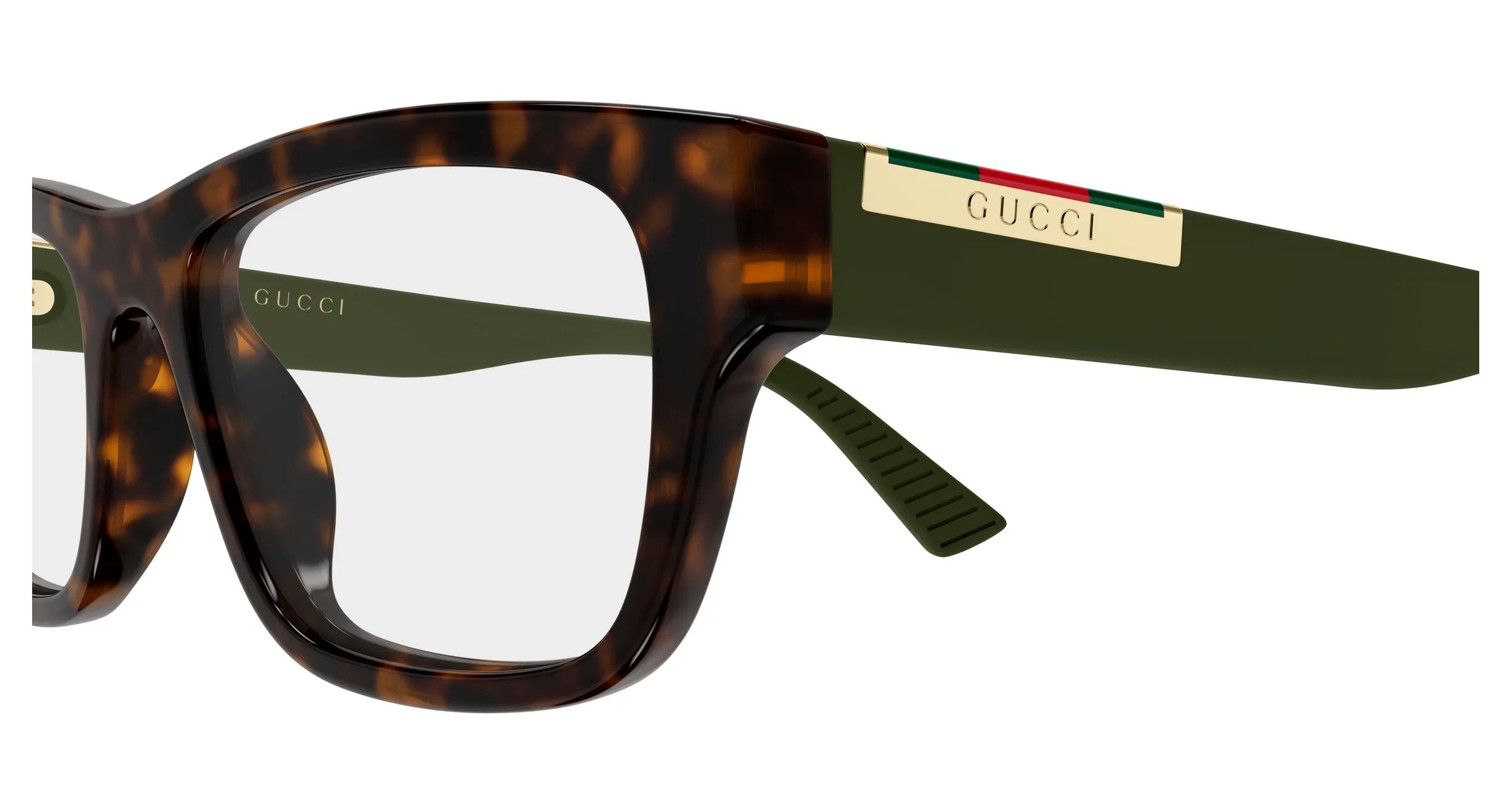 Gucci GG2091O 008 Montature da vista Acetato Havana Trasparente Squadrata - immagine 3