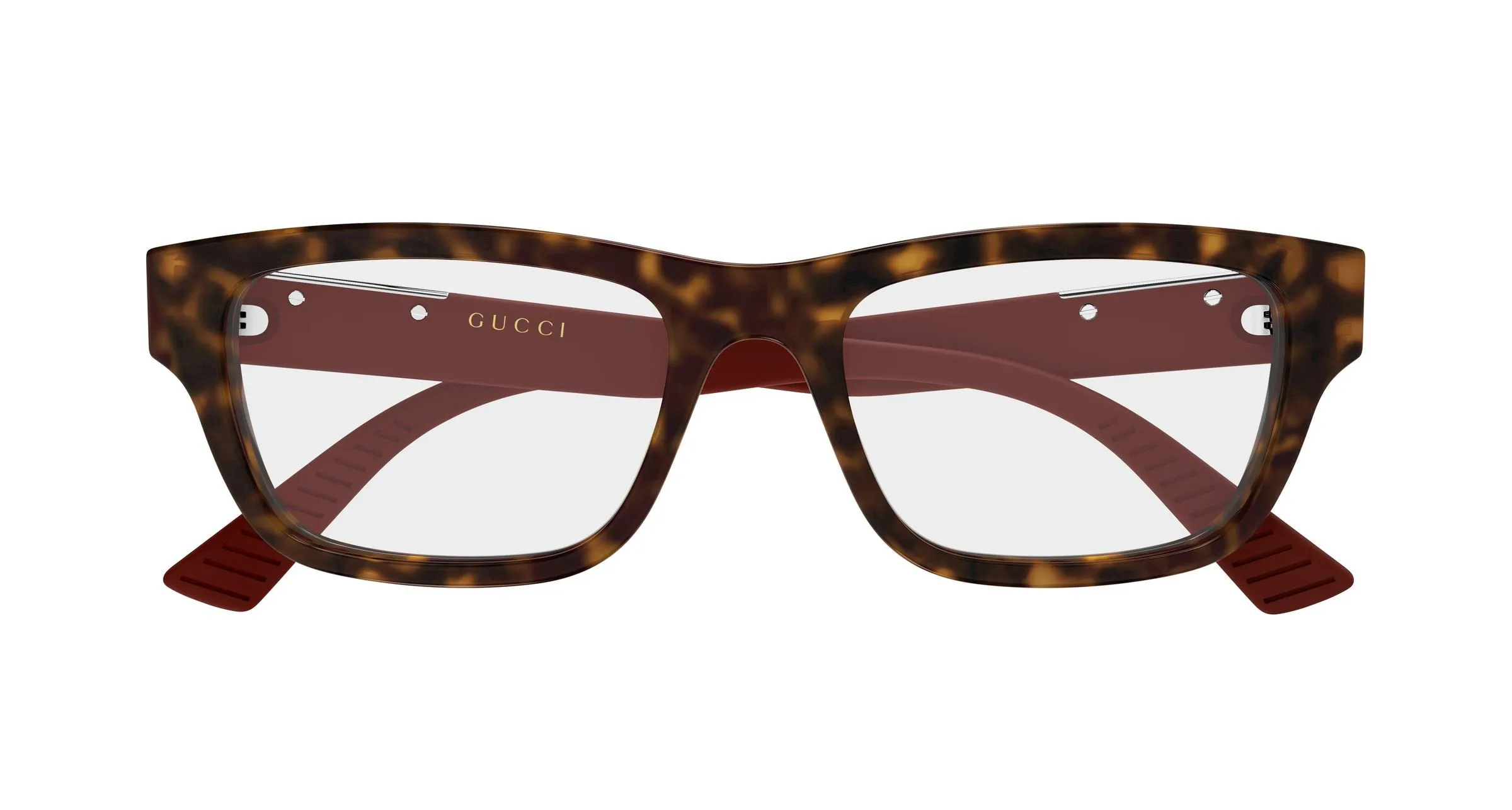 Gucci GG2091O 007 Montature da vista Acetato Havana Trasparente Squadrata - immagine 2