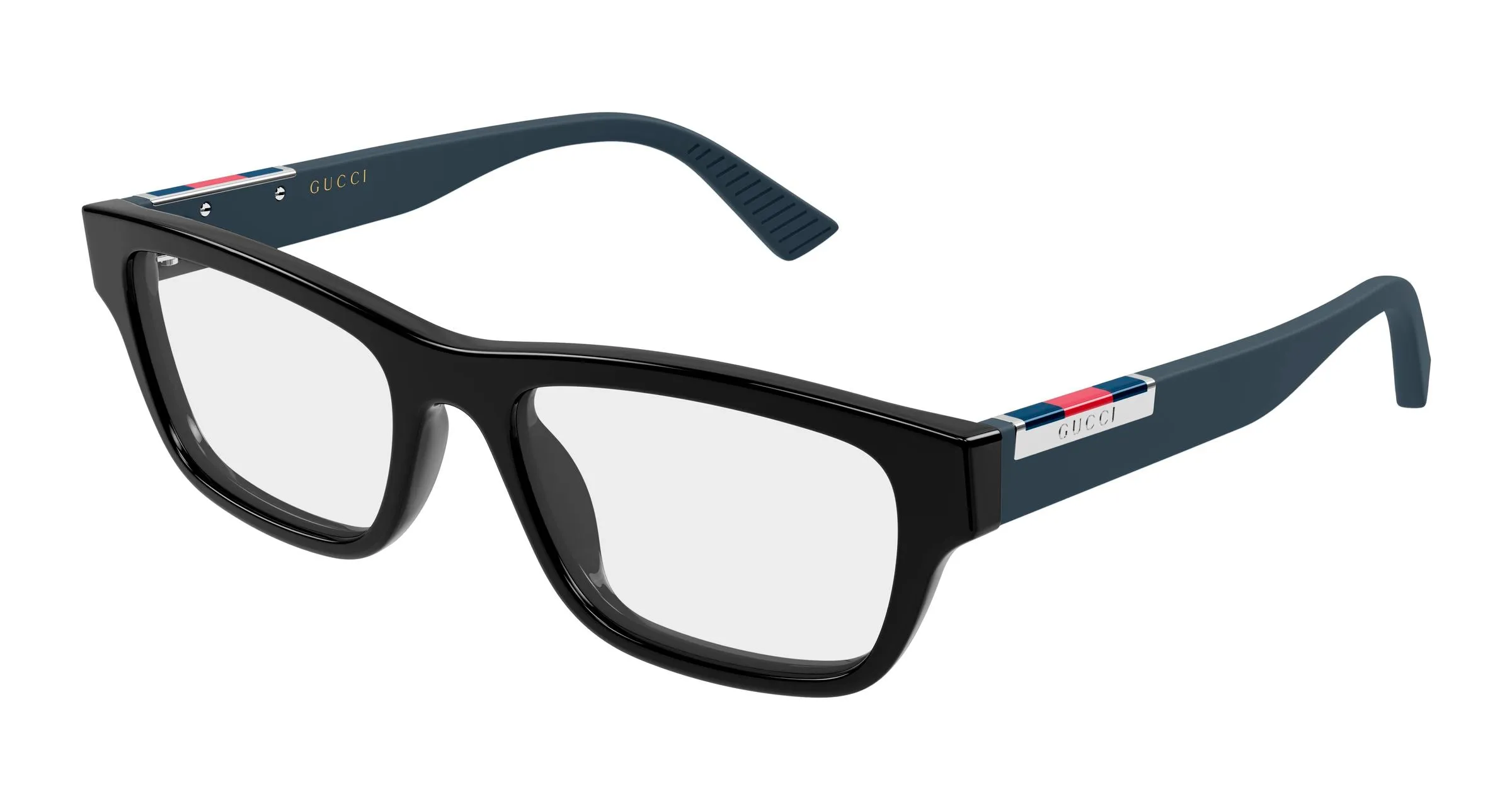 Gucci GG2091O 006 Montature da vista Acetato Nero Trasparente Squadrata - immagine 1