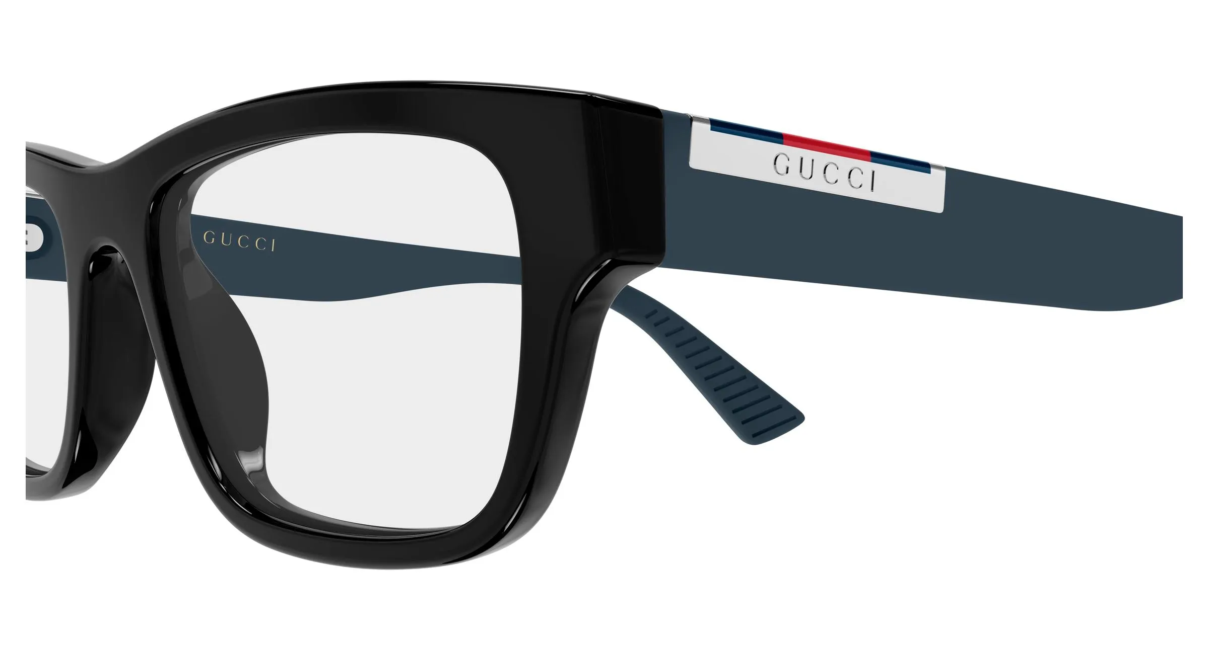 Gucci GG2091O 006 Montature da vista Acetato Nero Trasparente Squadrata - immagine 3