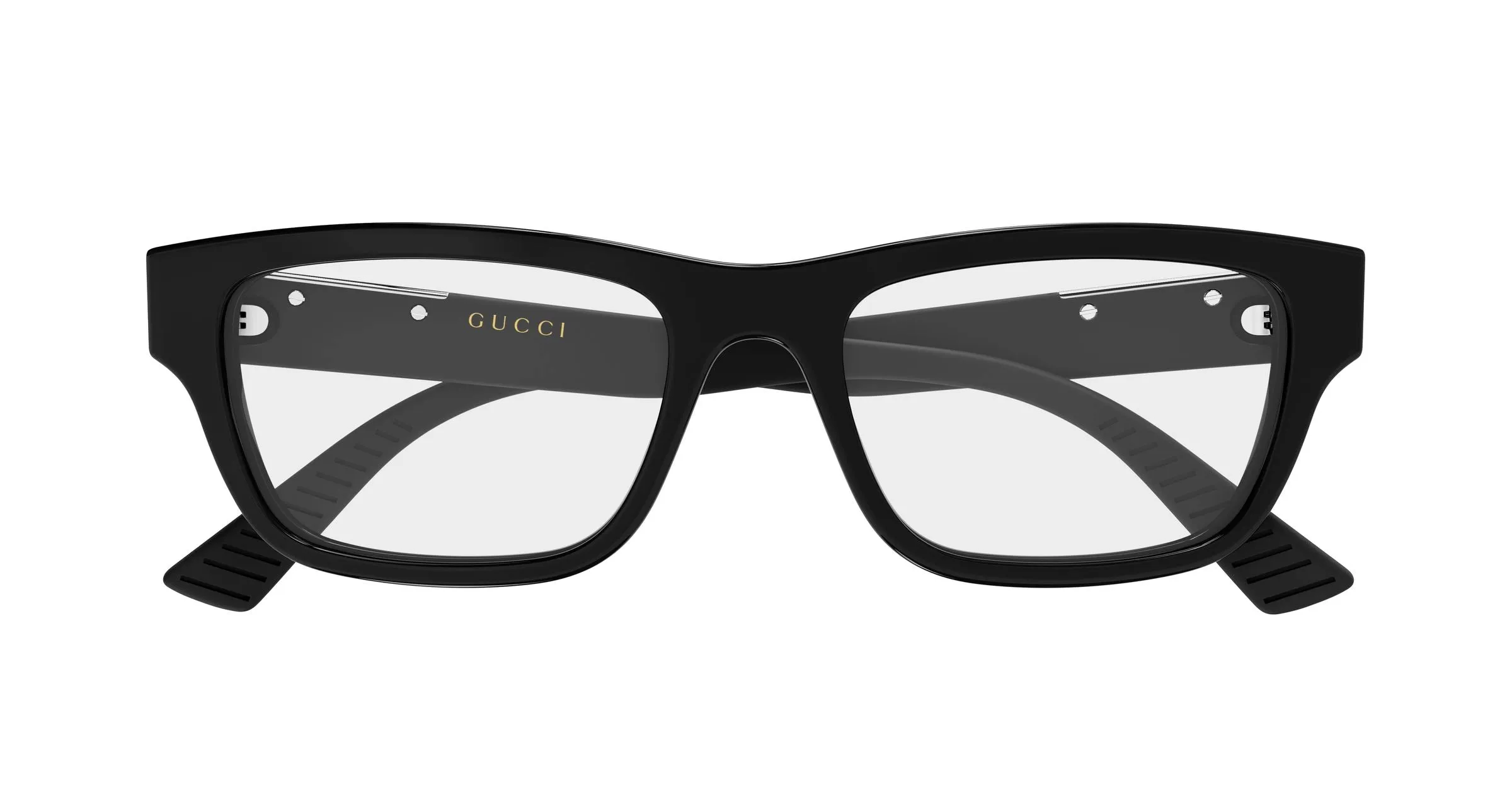 Gucci GG2091O 005 Montature da vista Acetato Nero Trasparente Squadrata - immagine 2