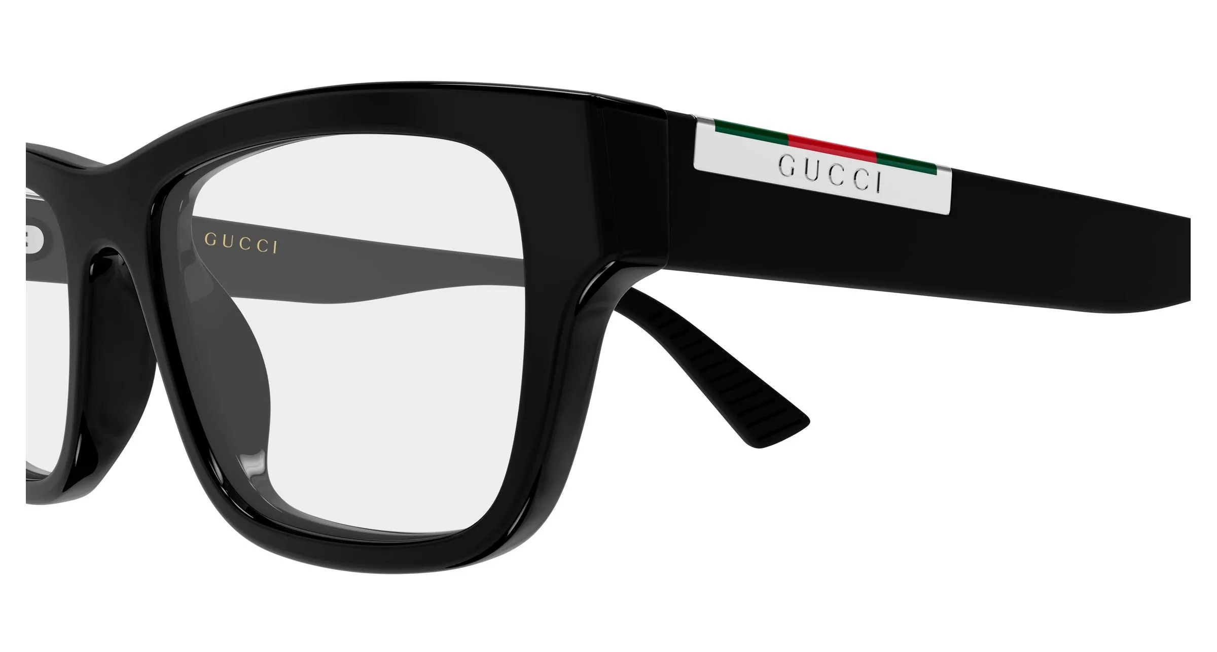 Gucci GG2091O 005 Montature da vista Acetato Nero Trasparente Squadrata - immagine 3