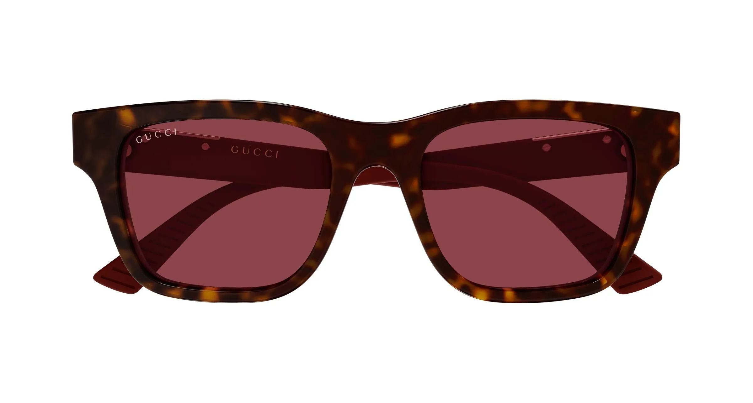 Gucci GG2089S 003 Occhiali da sole Acetato Havana Rosso Squadrata - immagine 2