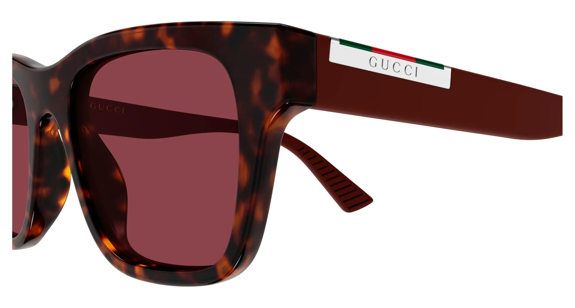 Gucci GG2089S 003 Occhiali da sole Acetato Havana Rosso Squadrata - immagine 3
