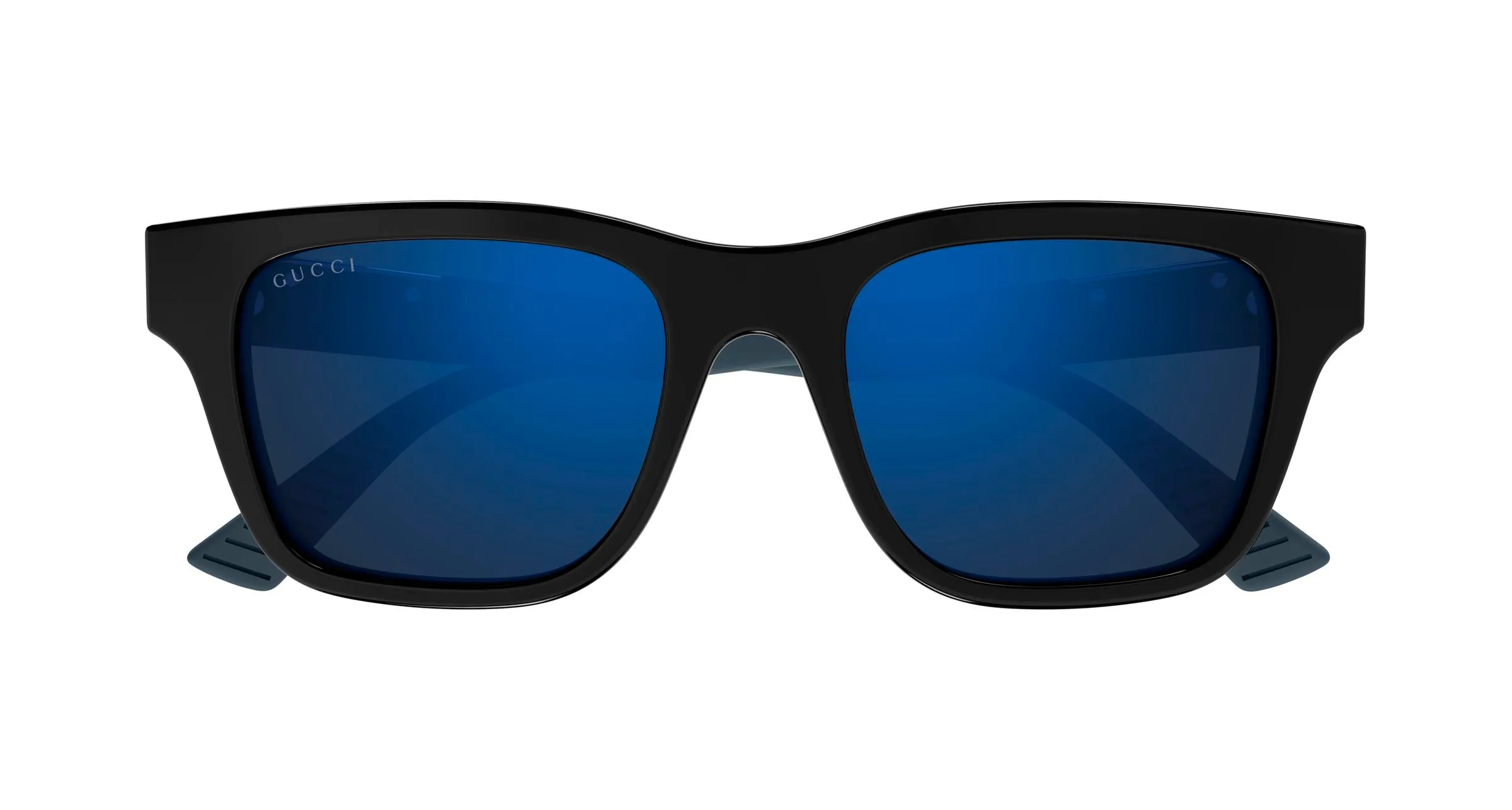 Gucci GG2089S 002 Occhiali da sole Acetato Nero Blu Squadrata - immagine 2