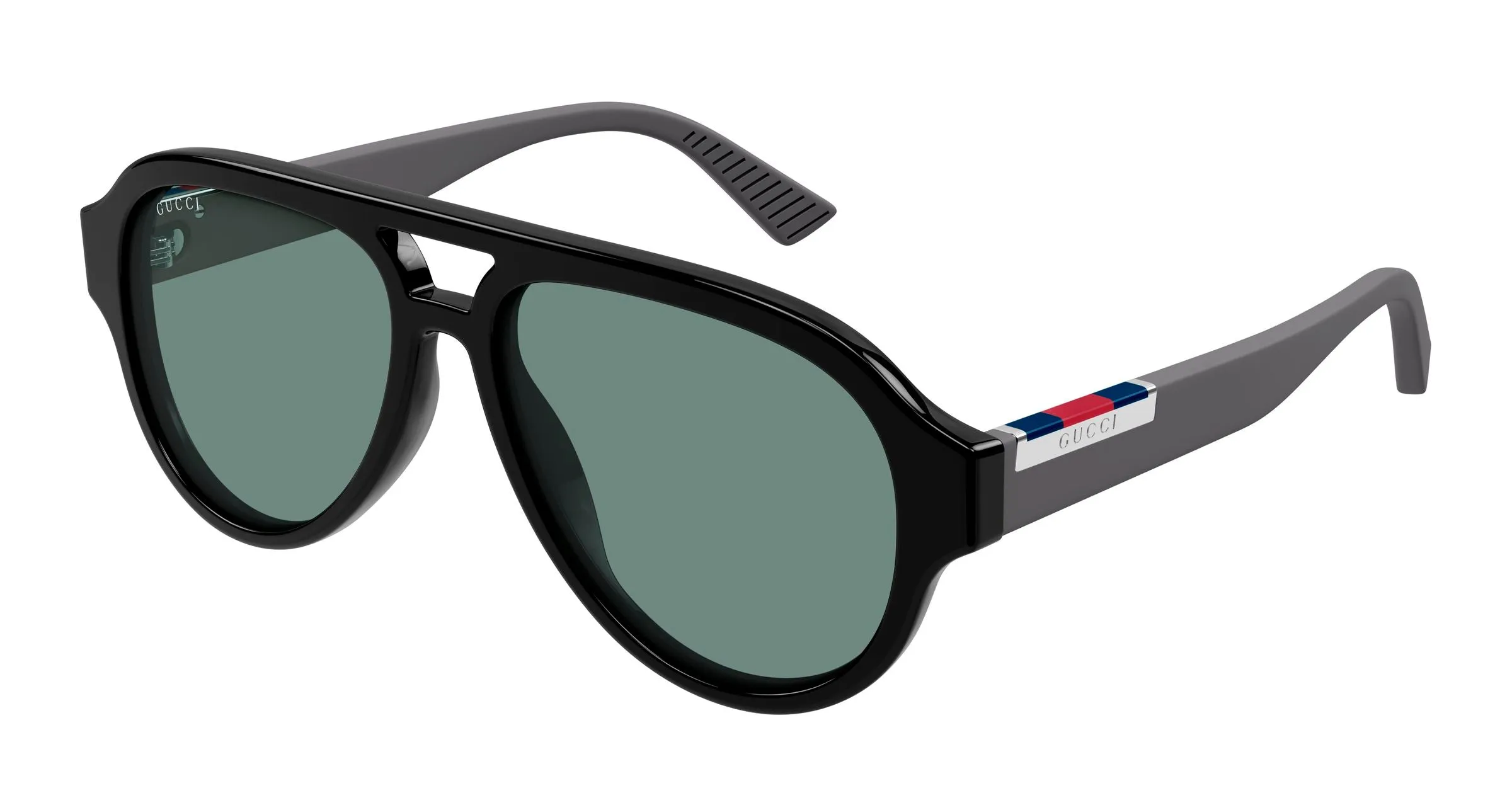 Gucci GG2088S 002 Occhiali da sole Acetato Nero Verde Pilot - immagine 1