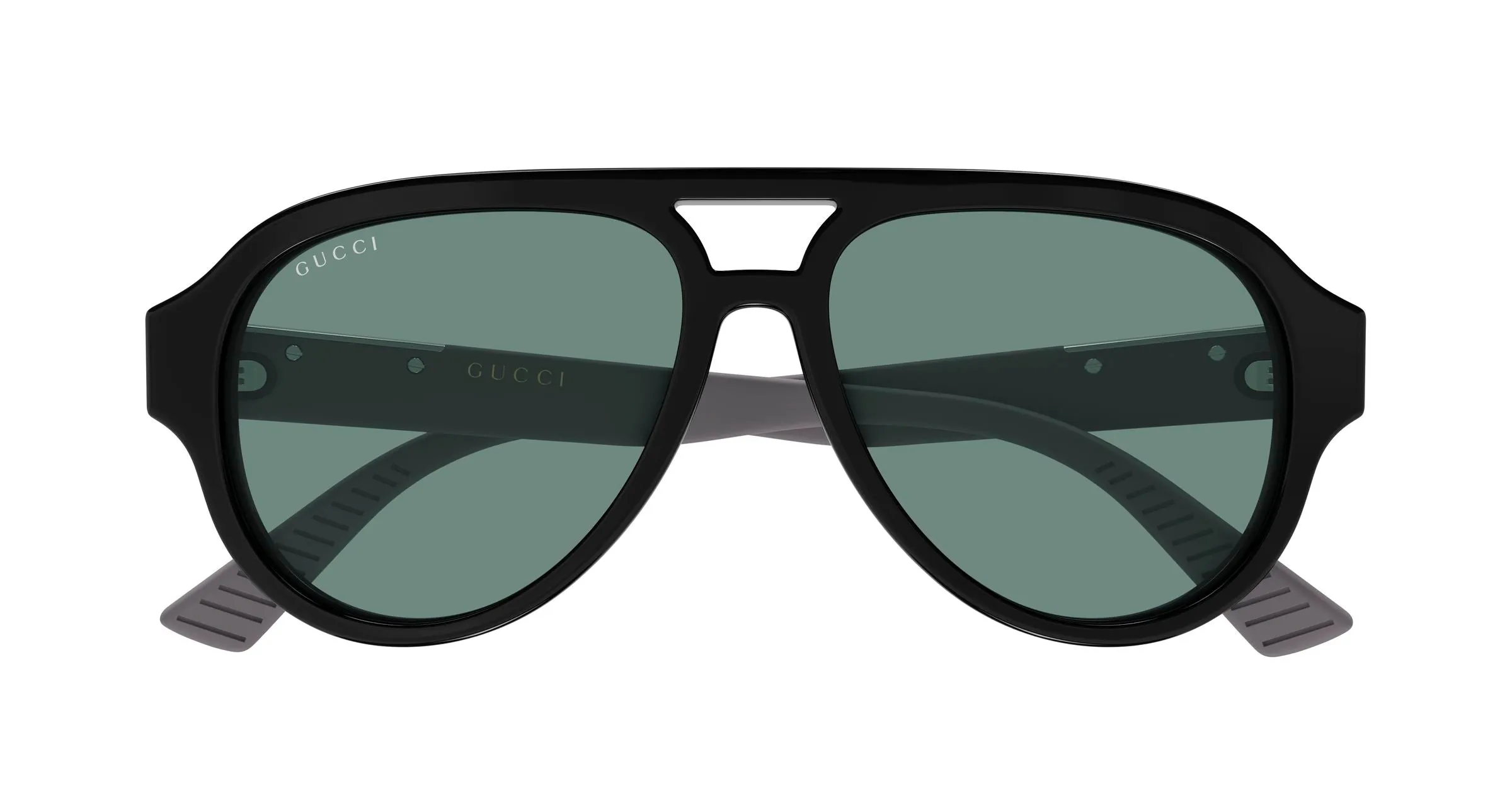 Gucci GG2088S 002 Occhiali da sole Acetato Nero Verde Pilot - immagine 2