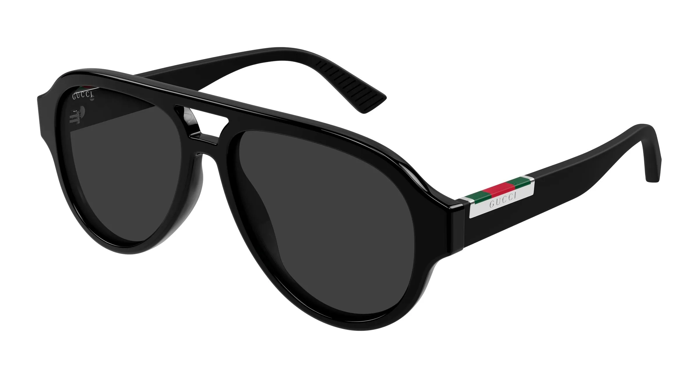 Gucci GG2088S 001 Occhiali da sole Acetato Nero Grigio Pilot - immagine 1