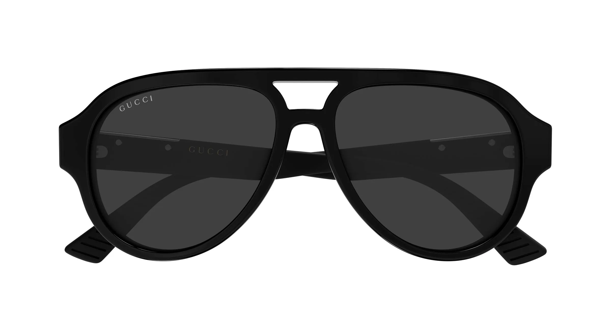 Gucci GG2088S 001 Occhiali da sole Acetato Nero Grigio Pilot - immagine 2
