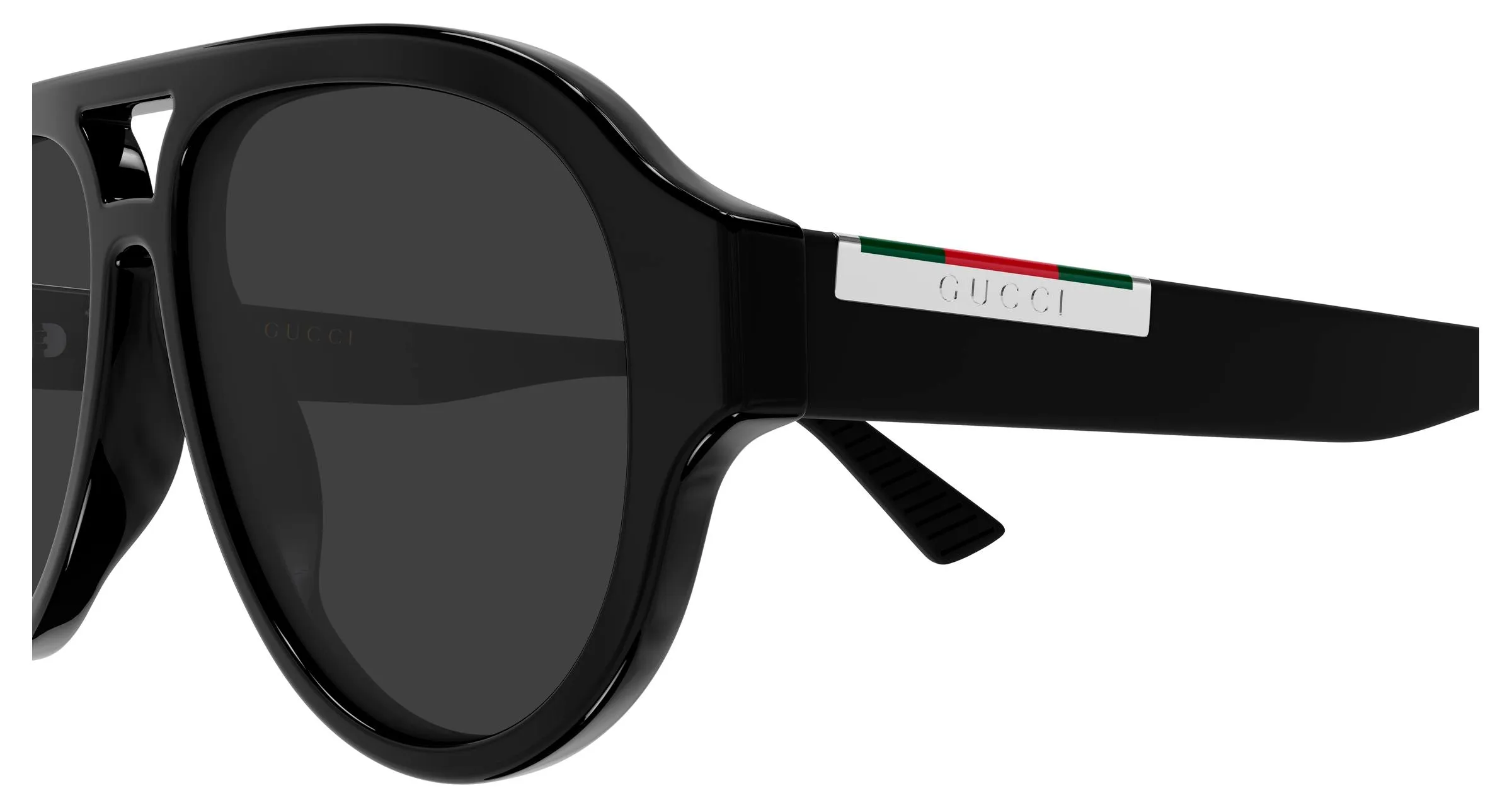 Gucci GG2088S 001 Occhiali da sole Acetato Nero Grigio Pilot - immagine 3