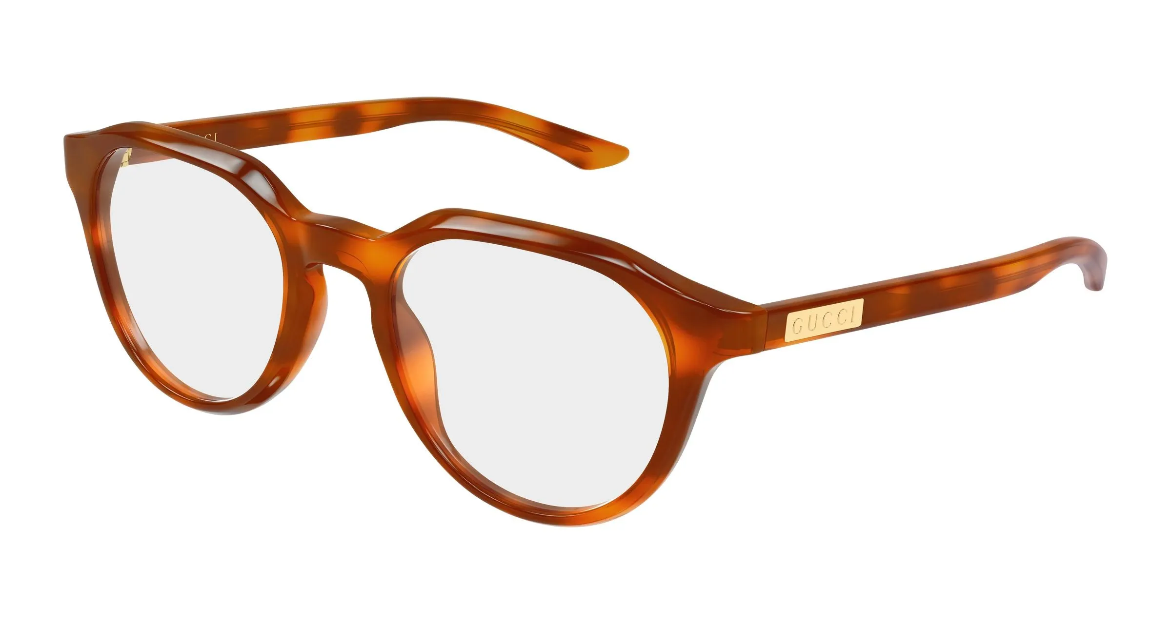 Gucci GG2083O 004 Montature da vista Acetato Havana Trasparente Rotonda - immagine 1
