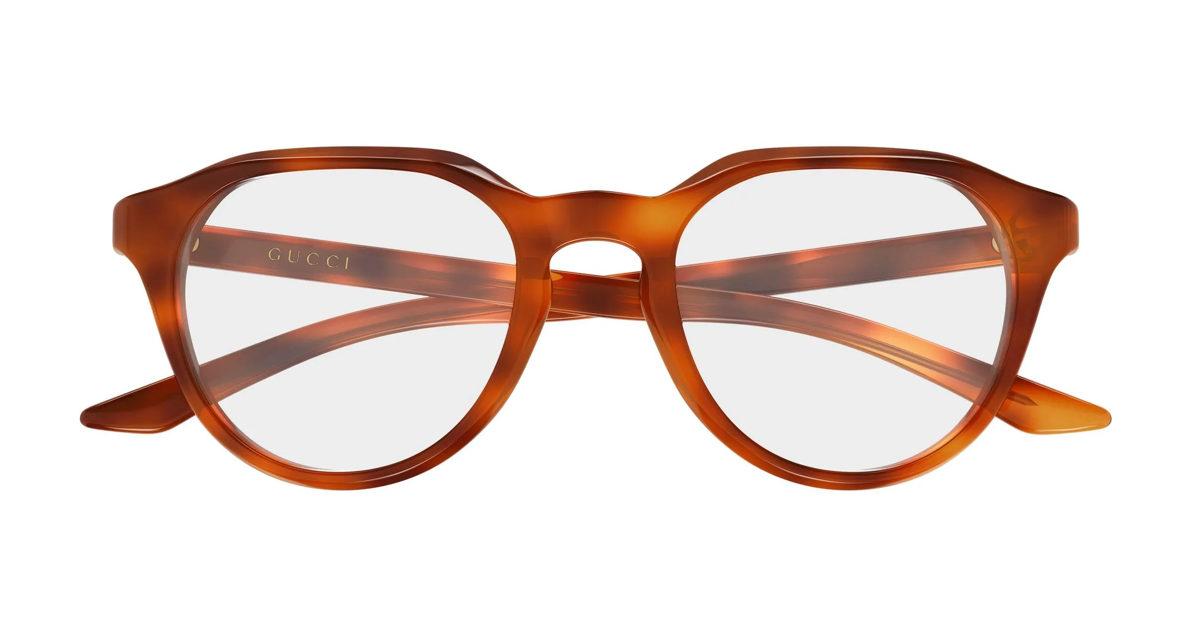 Gucci GG2083O 004 Montature da vista Acetato Havana Trasparente Rotonda - immagine 2