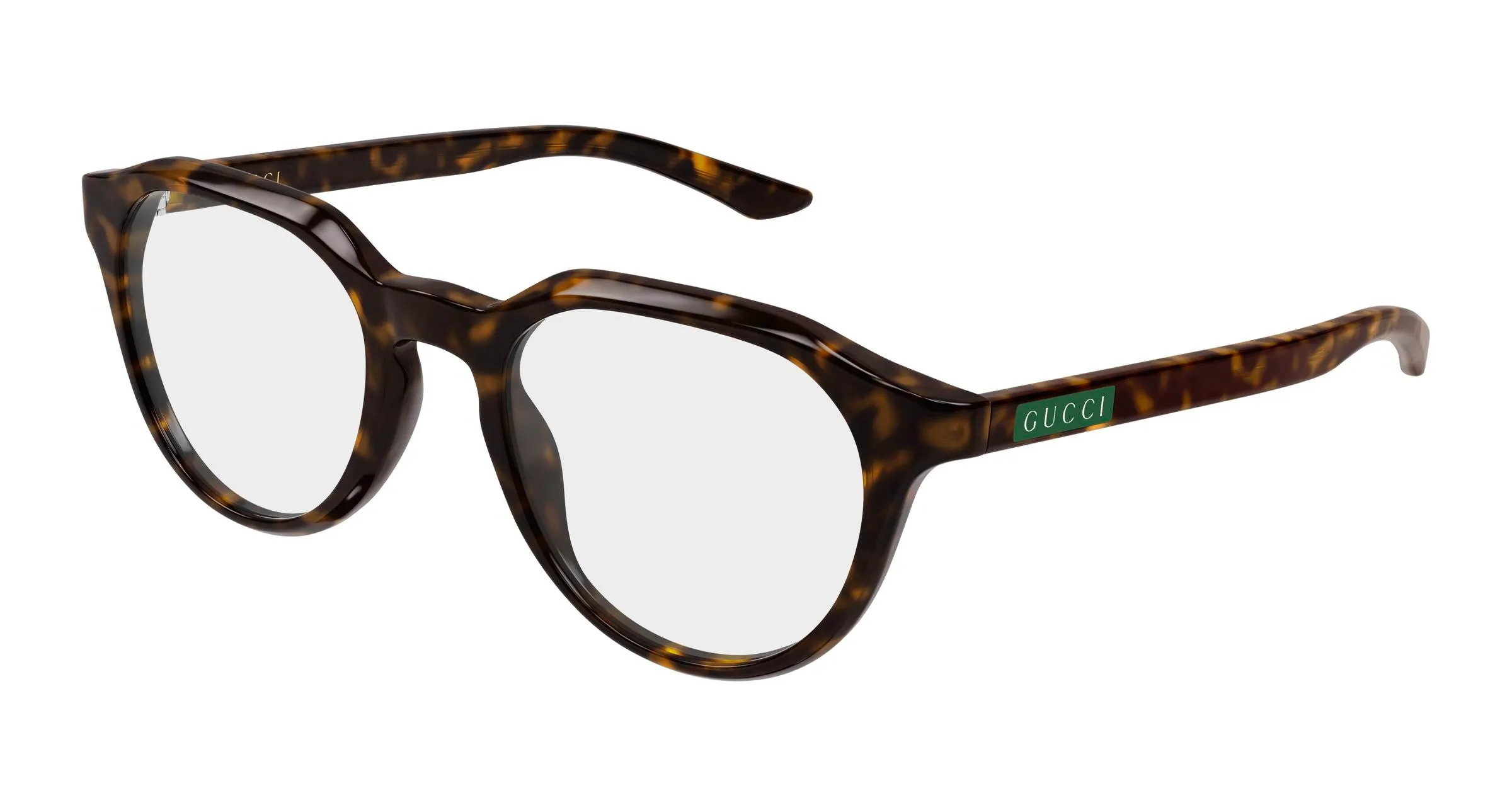 Gucci GG2083O 002 Montature da vista Acetato Havana Trasparente Rotonda - immagine 1