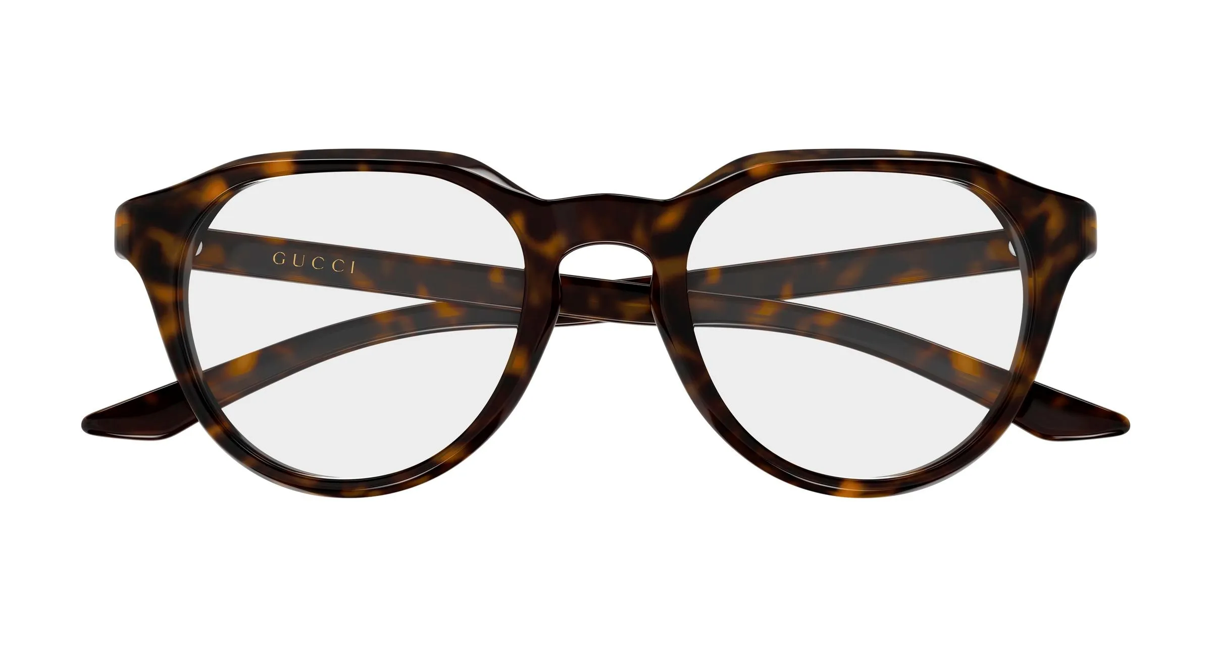 Gucci GG2083O 002 Montature da vista Acetato Havana Trasparente Rotonda - immagine 2