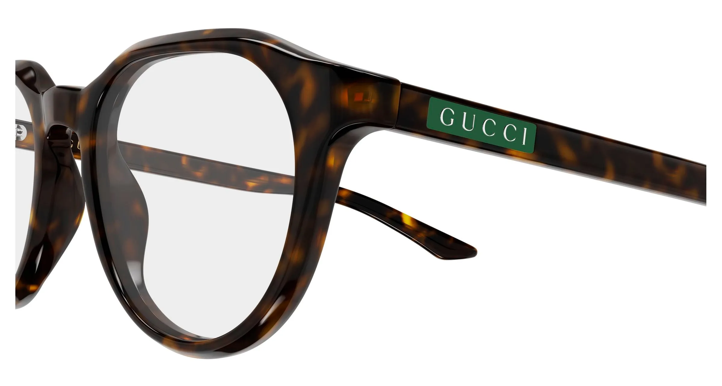 Gucci GG2083O 002 Montature da vista Acetato Havana Trasparente Rotonda - immagine 3