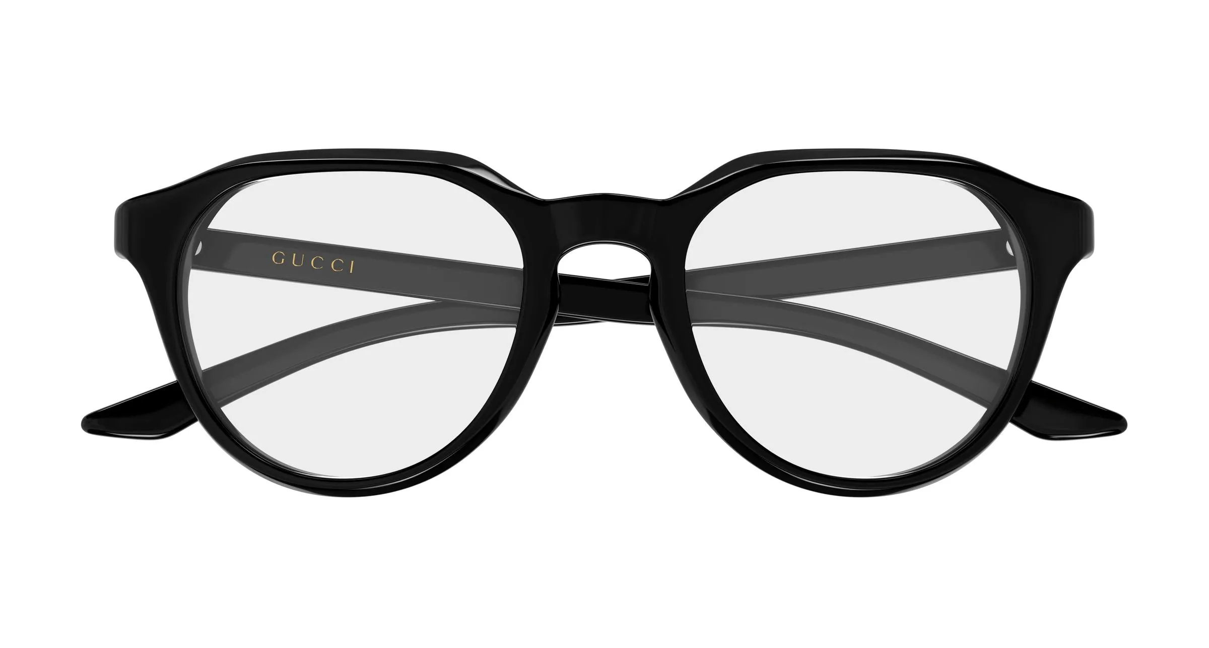 Gucci GG2083O 001 Montature da vista Acetato Nero Trasparente Rotonda - immagine 2