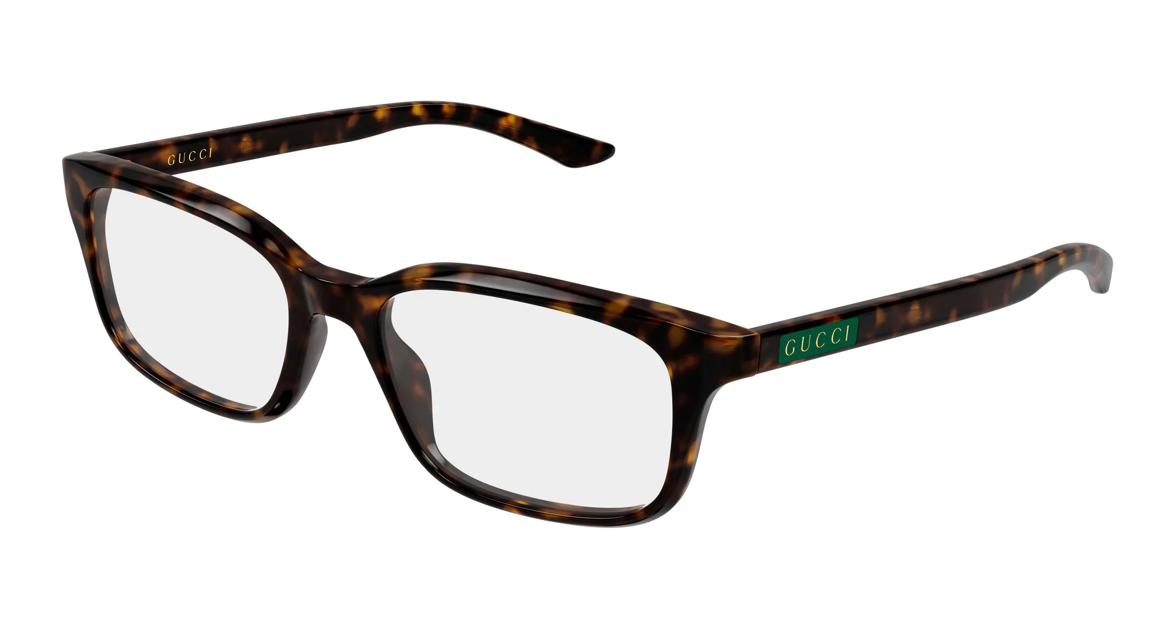 Gucci GG2082O 002 Montature da vista Acetato Havana Trasparente Squadrata - immagine 1